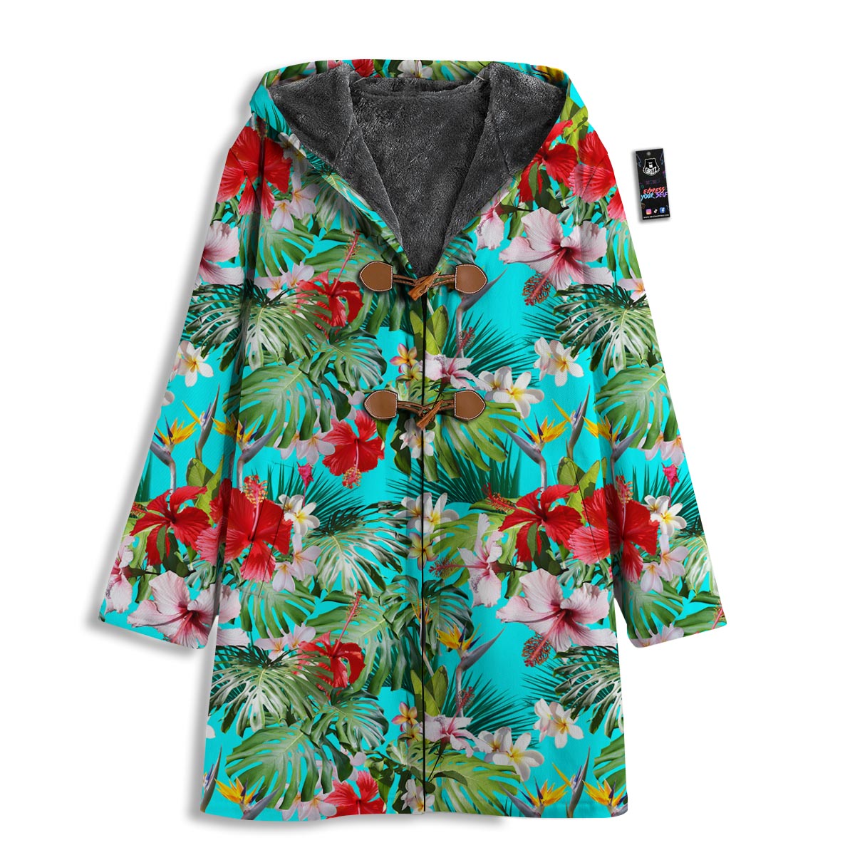 Plumeria Red Hibiscus Print Pattern Men's Windbreaker Jacket-grizzshop