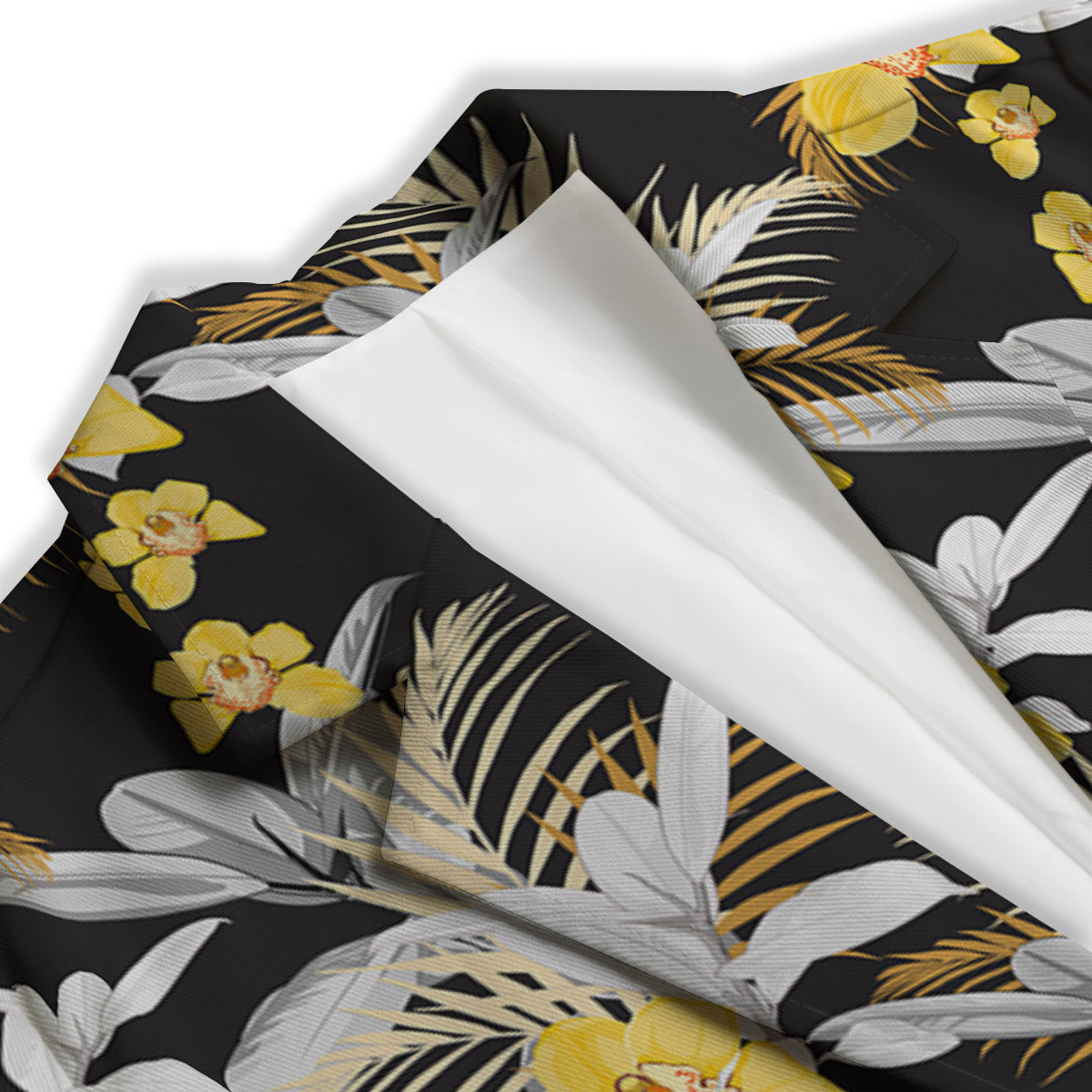 Plumeria Yellow And Black Print Pattern Women's Blazer-grizzshop