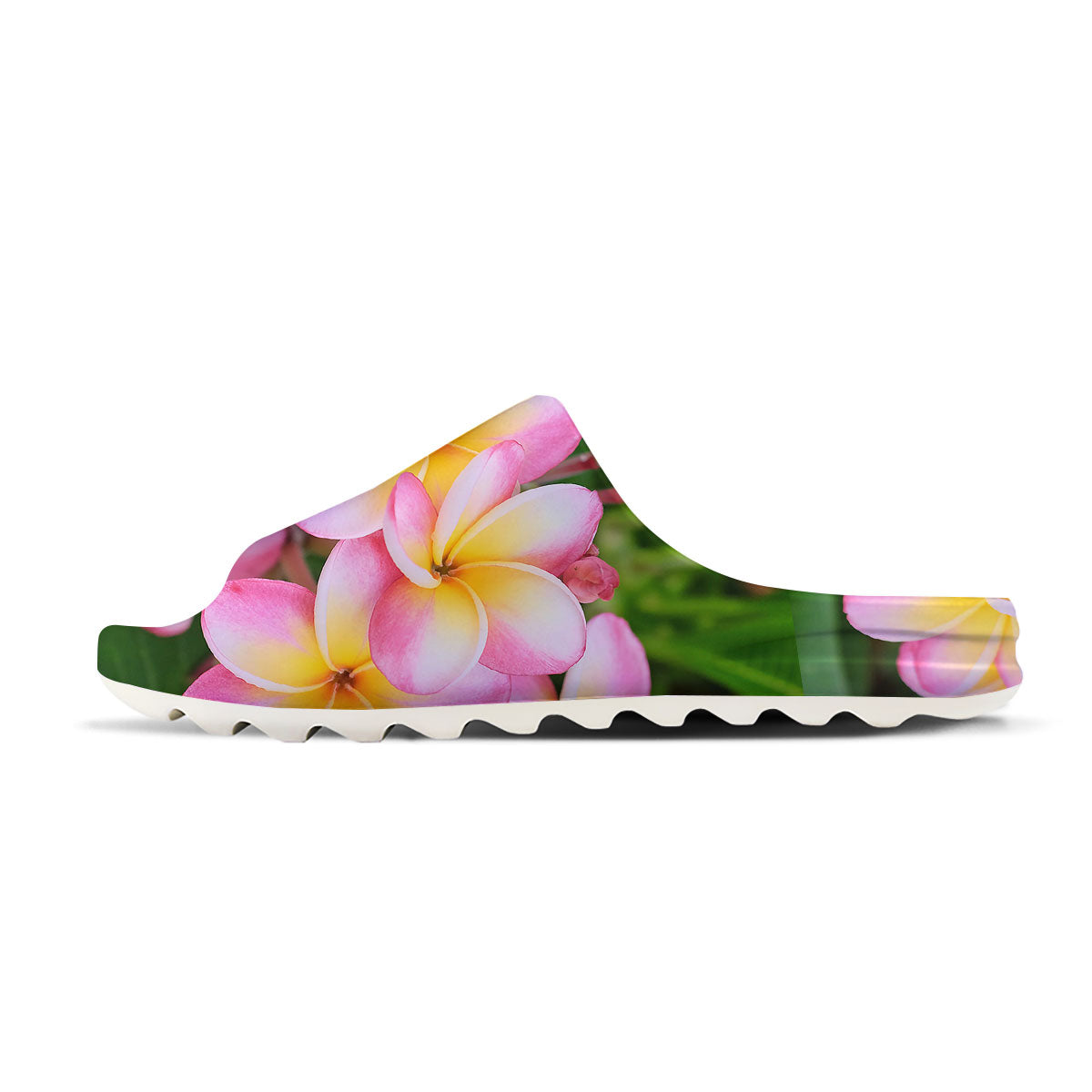 Plumeria Flower Yellow And Pink Print Sandals-grizzshop