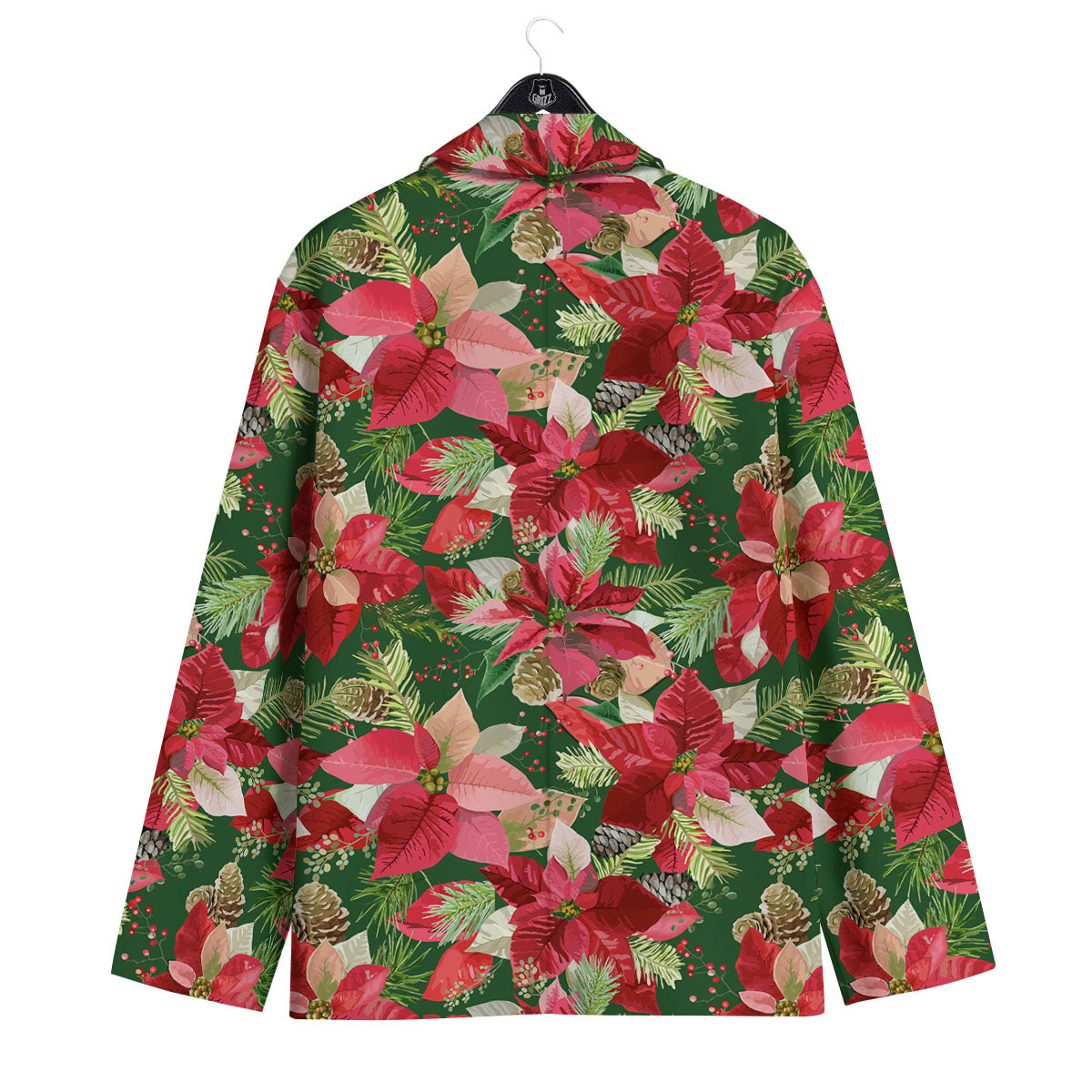 Poinsettia Christmas Vintage Print Pattern Men's Sport Coat-grizzshop