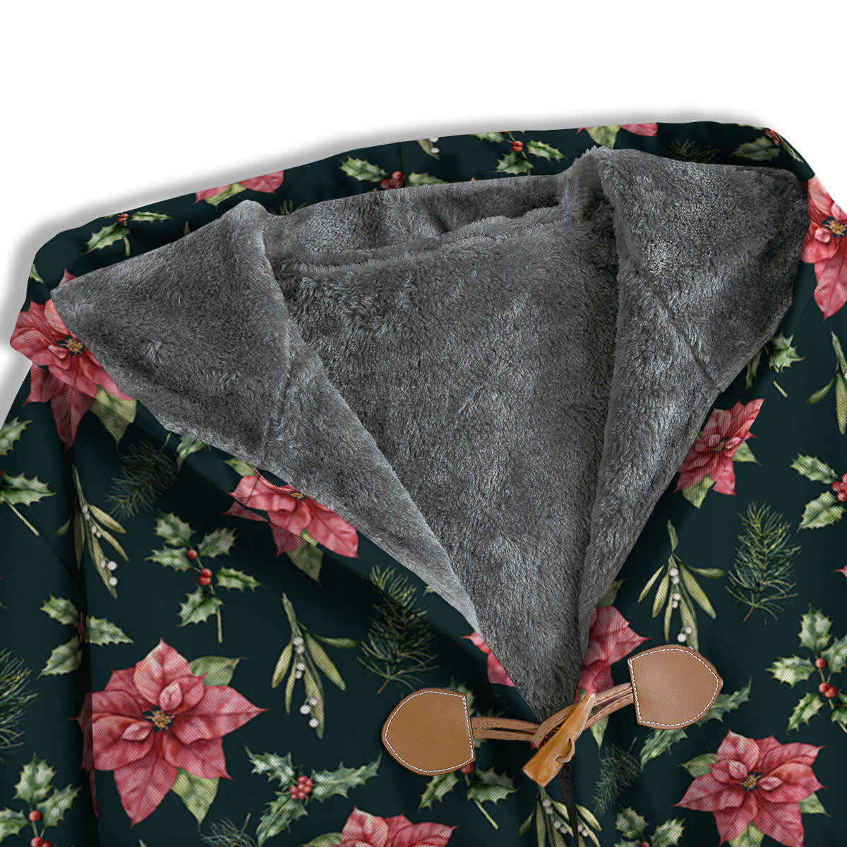 Poinsettia Christmas Watercolor Print Pattern Men's Windbreaker Jacket-grizzshop