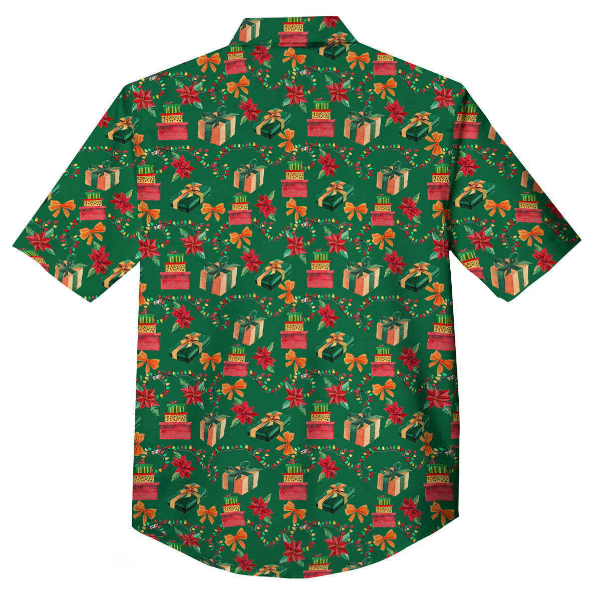 Poinsettia Cute Christmas Print Pattern Button Up Shirt-grizzshop