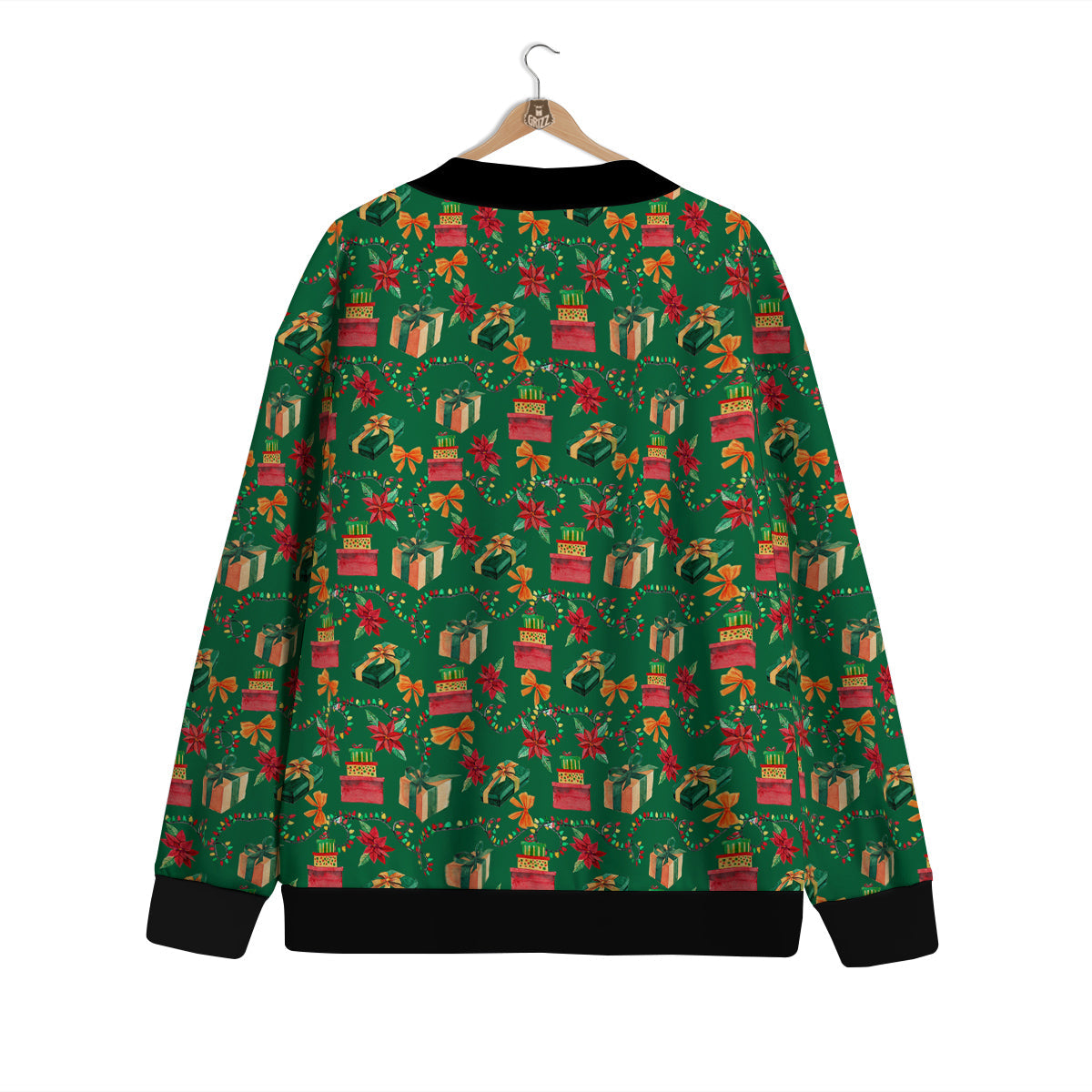 Poinsettia Cute Christmas Print Pattern Cardigan-grizzshop
