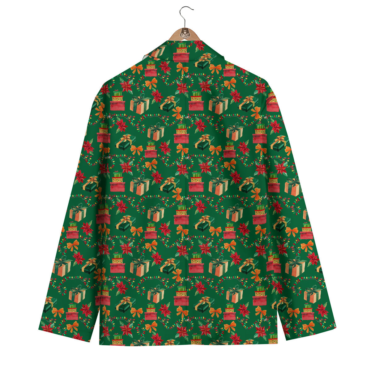 Poinsettia Cute Christmas Print Pattern Men's Blazer-grizzshop
