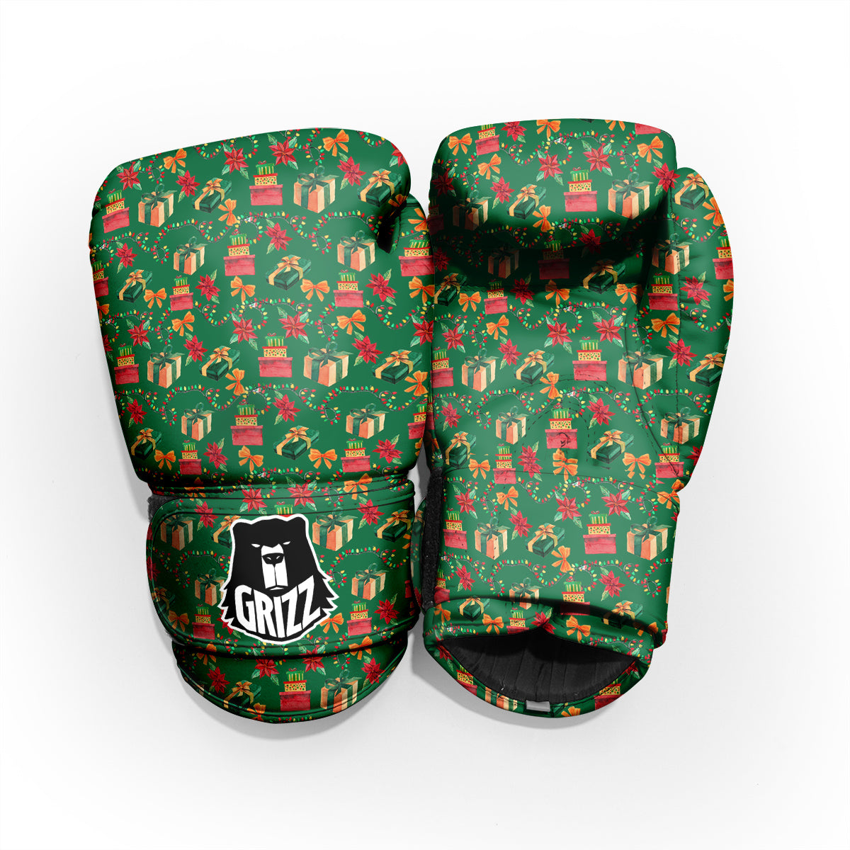 Poinsettia Cute Christmas Print Pattern Pro Boxing Glove