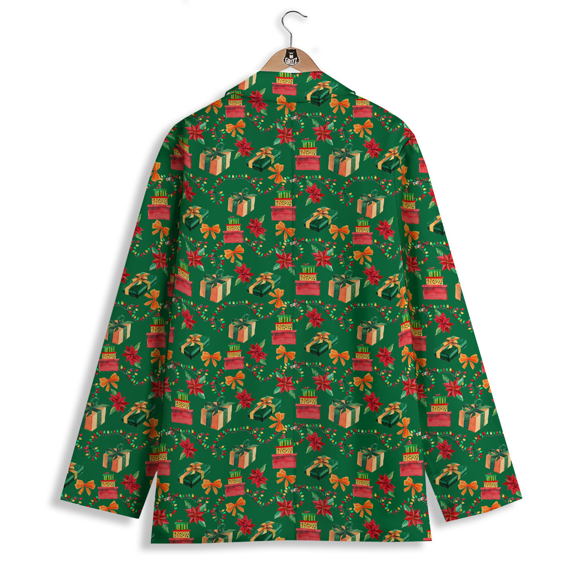 Poinsettia Cute Christmas Print Pattern Women's Blazer-grizzshop