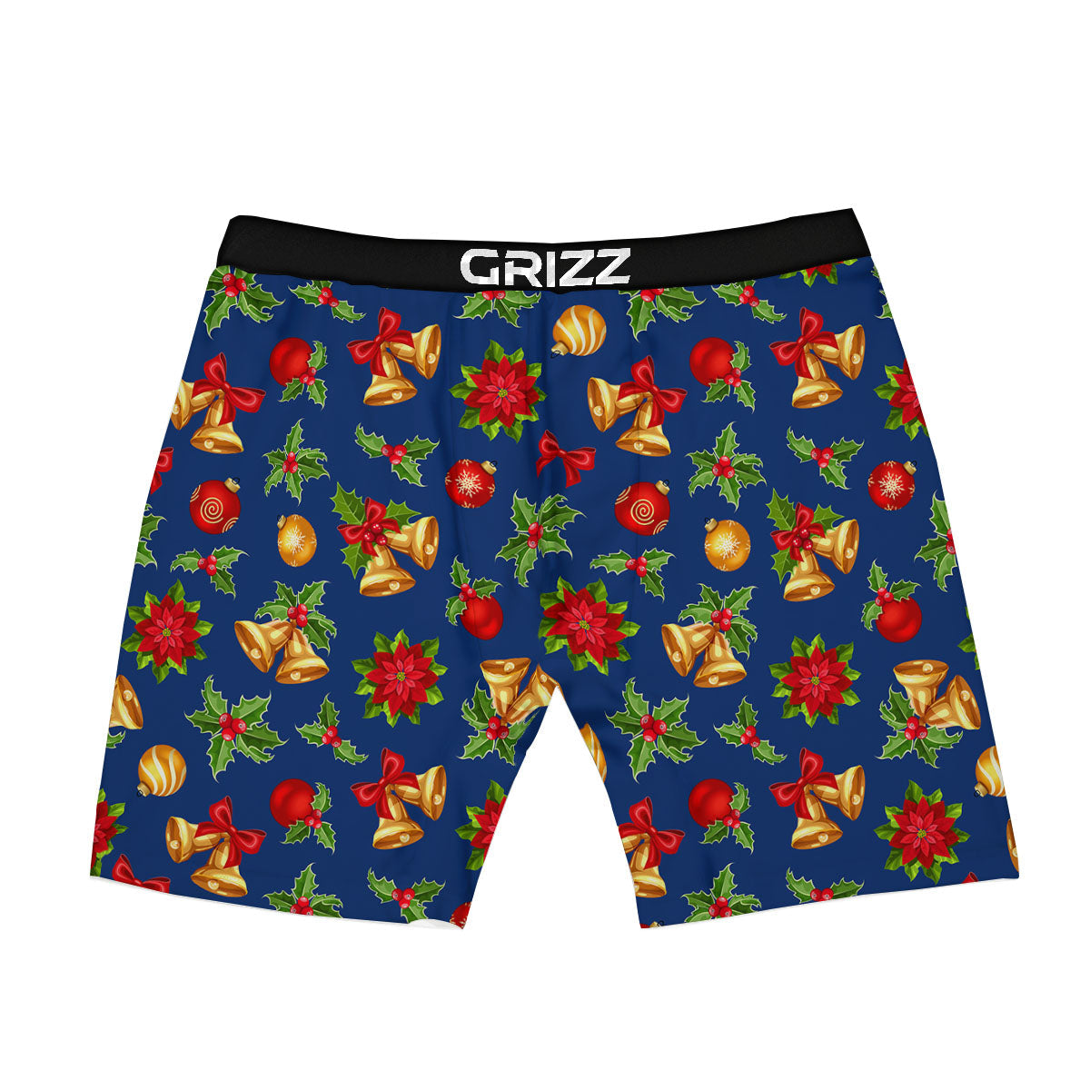 Poinsettia Merry Christmas Print Pattern Boxer Briefs-grizzshop