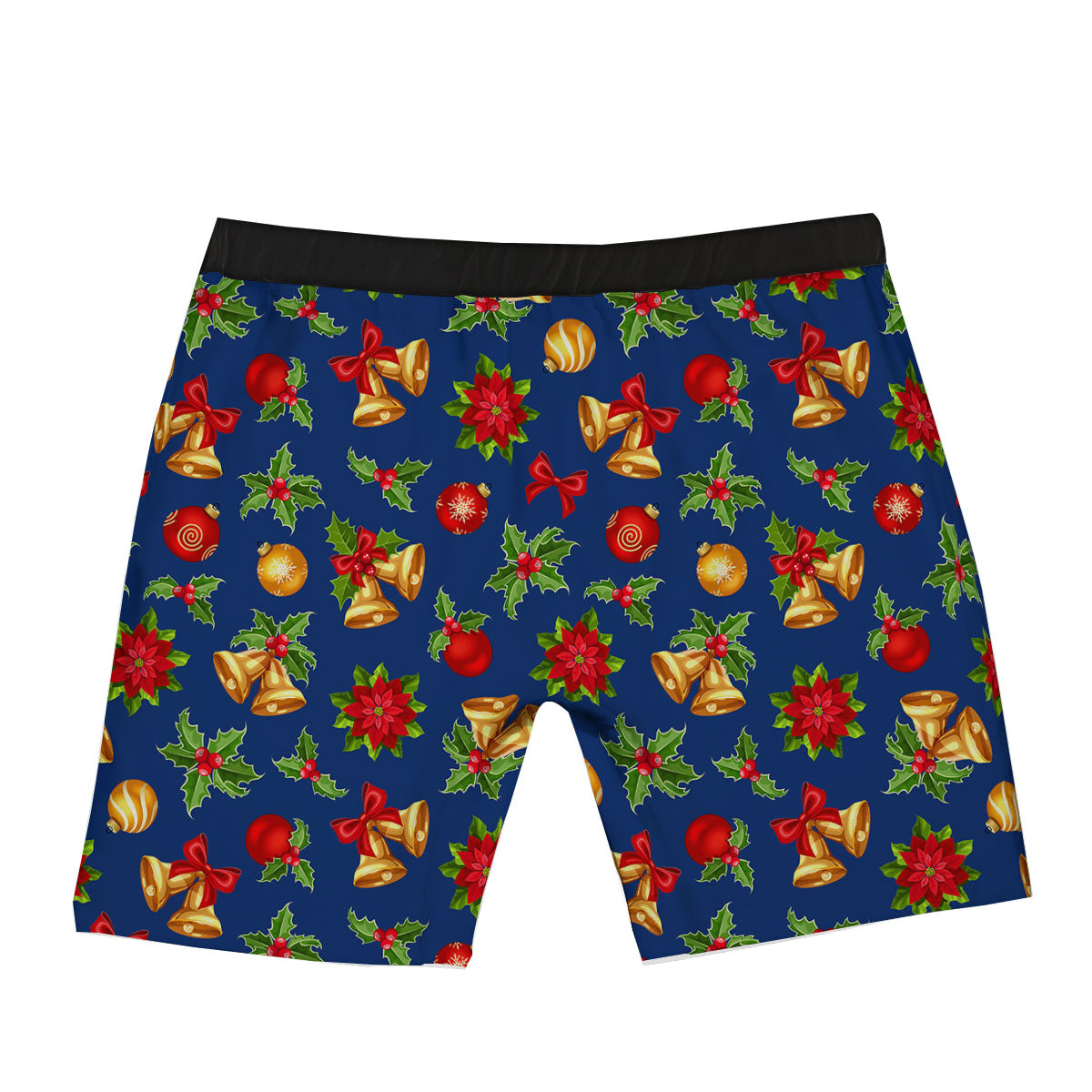 Poinsettia Merry Christmas Print Pattern Boxer Briefs-grizzshop