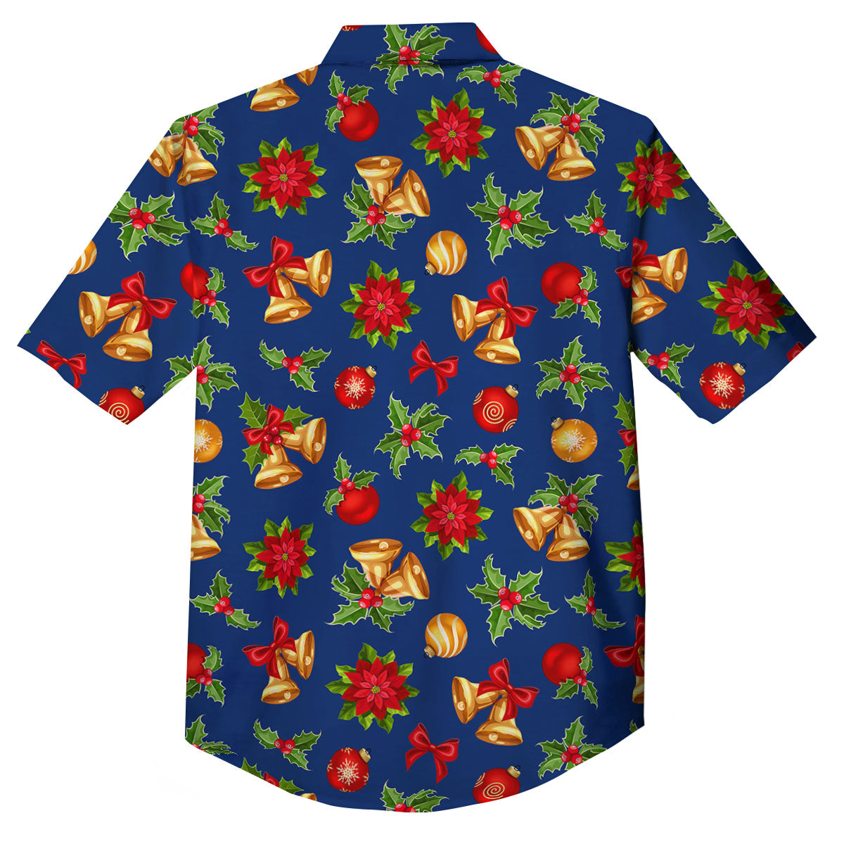 Poinsettia Merry Christmas Print Pattern Button Up Shirt-grizzshop