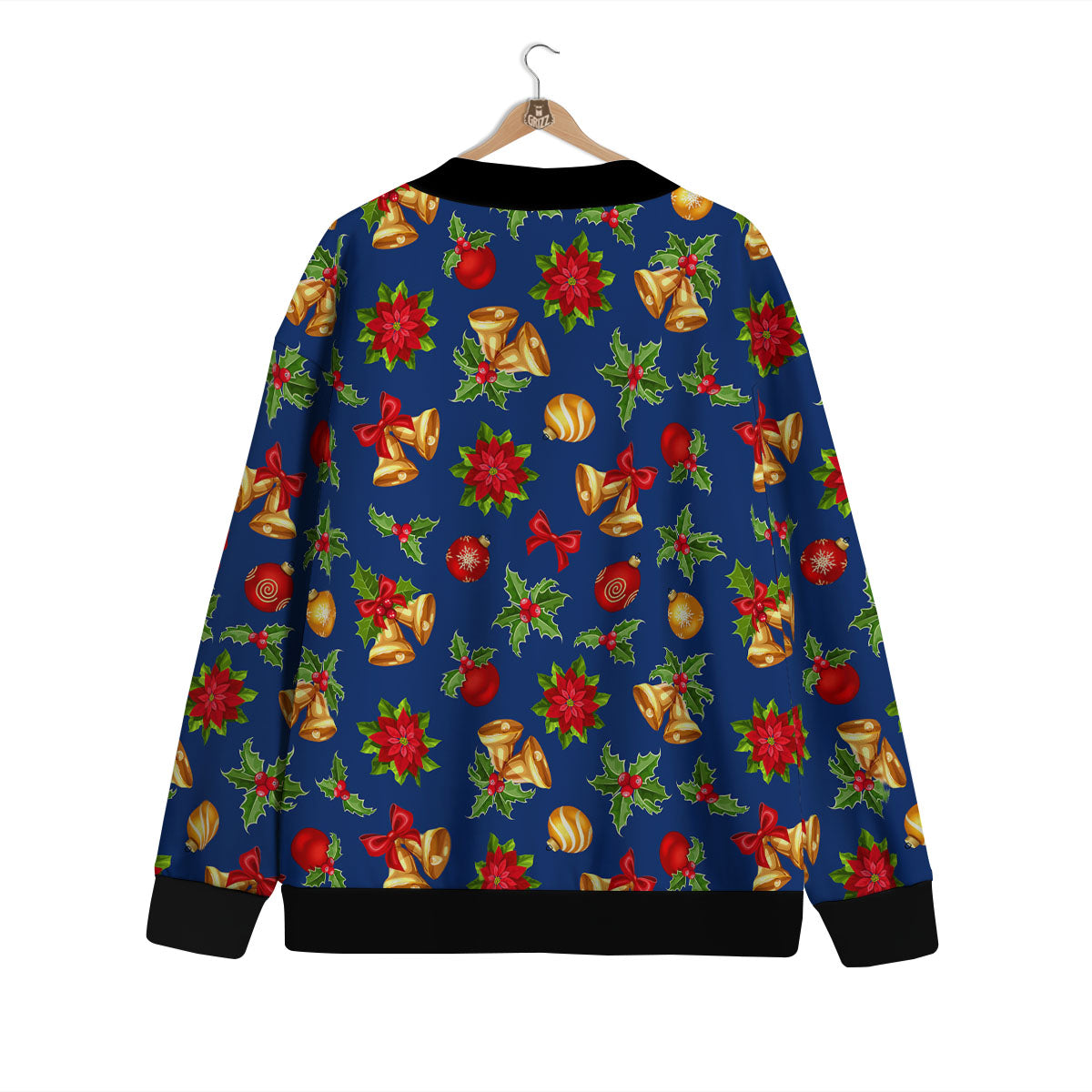 Poinsettia Merry Christmas Print Pattern Cardigan-grizzshop