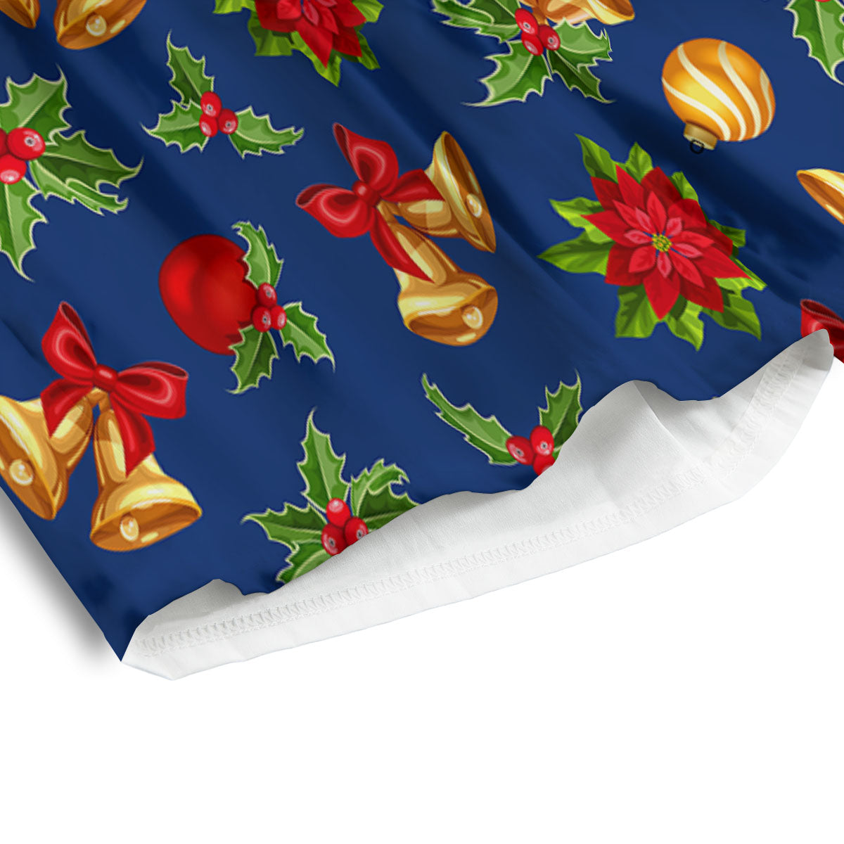 Poinsettia Merry Christmas Print Pattern Men's Athletic Shorts