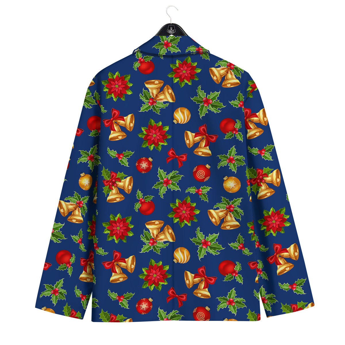 Poinsettia Merry Christmas Print Pattern Men's Sport Coat-grizzshop