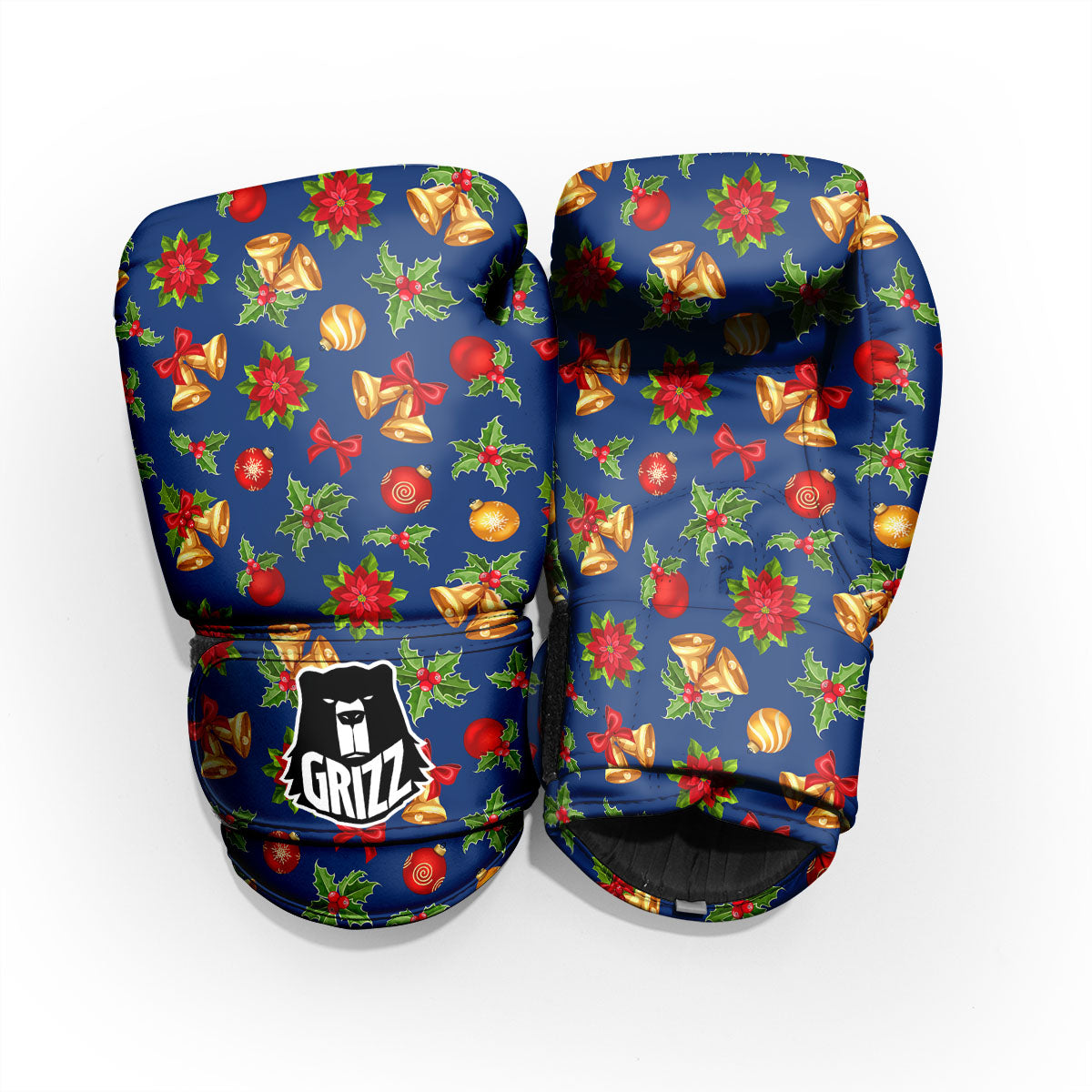 Poinsettia Merry Christmas Print Pattern Pro Boxing Glove