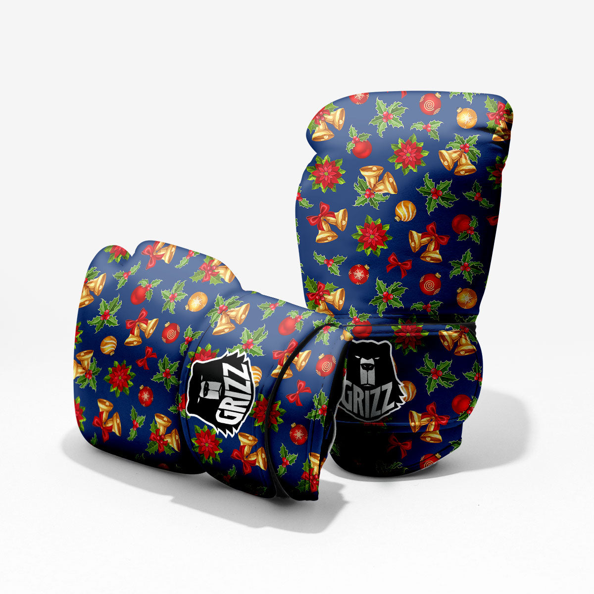 Poinsettia Merry Christmas Print Pattern Pro Boxing Glove