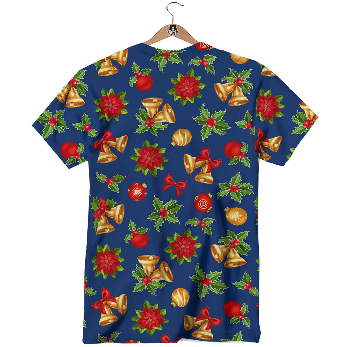 Poinsettia Merry Christmas Print Pattern T-Shirt-grizzshop