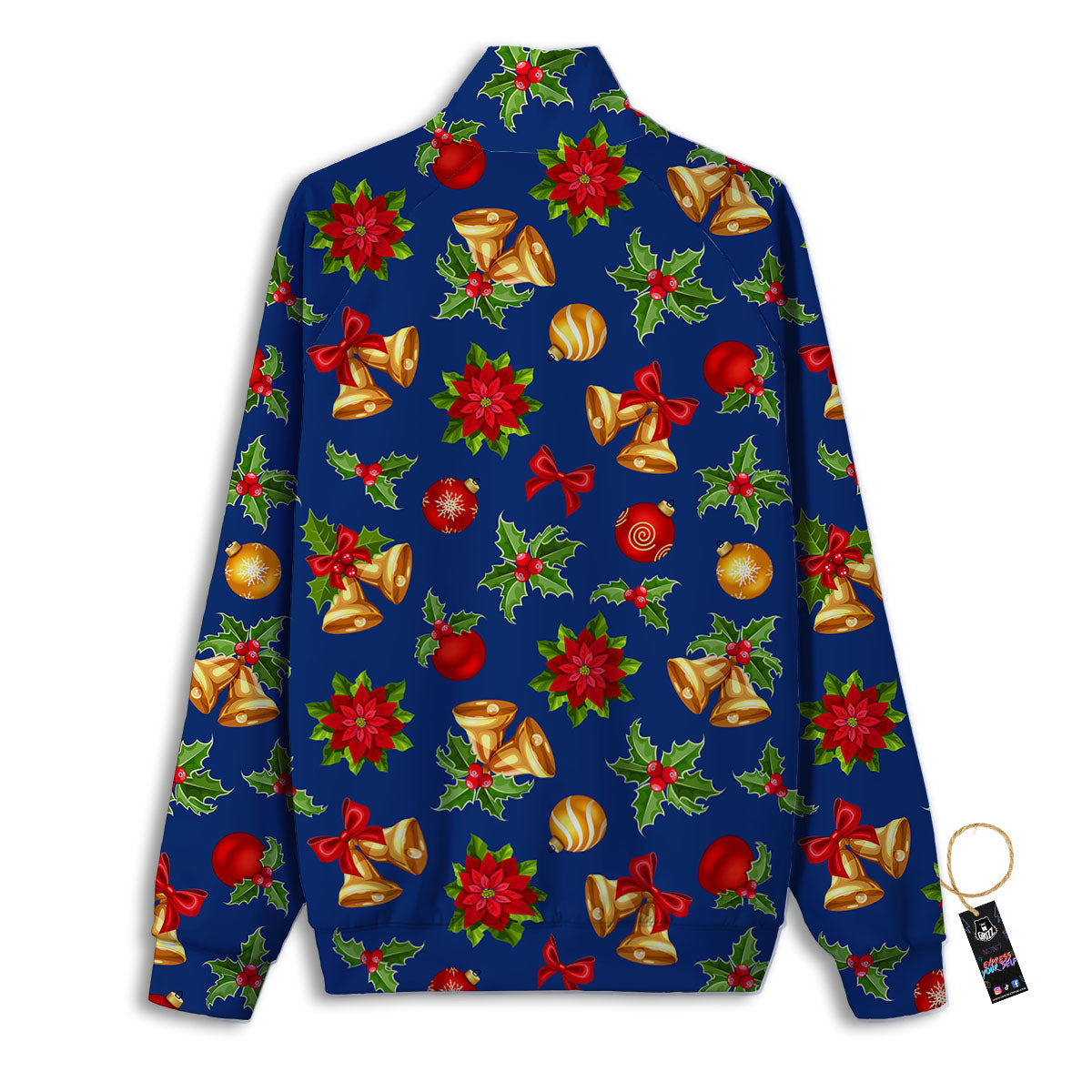 Poinsettia Merry Christmas Print Pattern Track Jacket-grizzshop