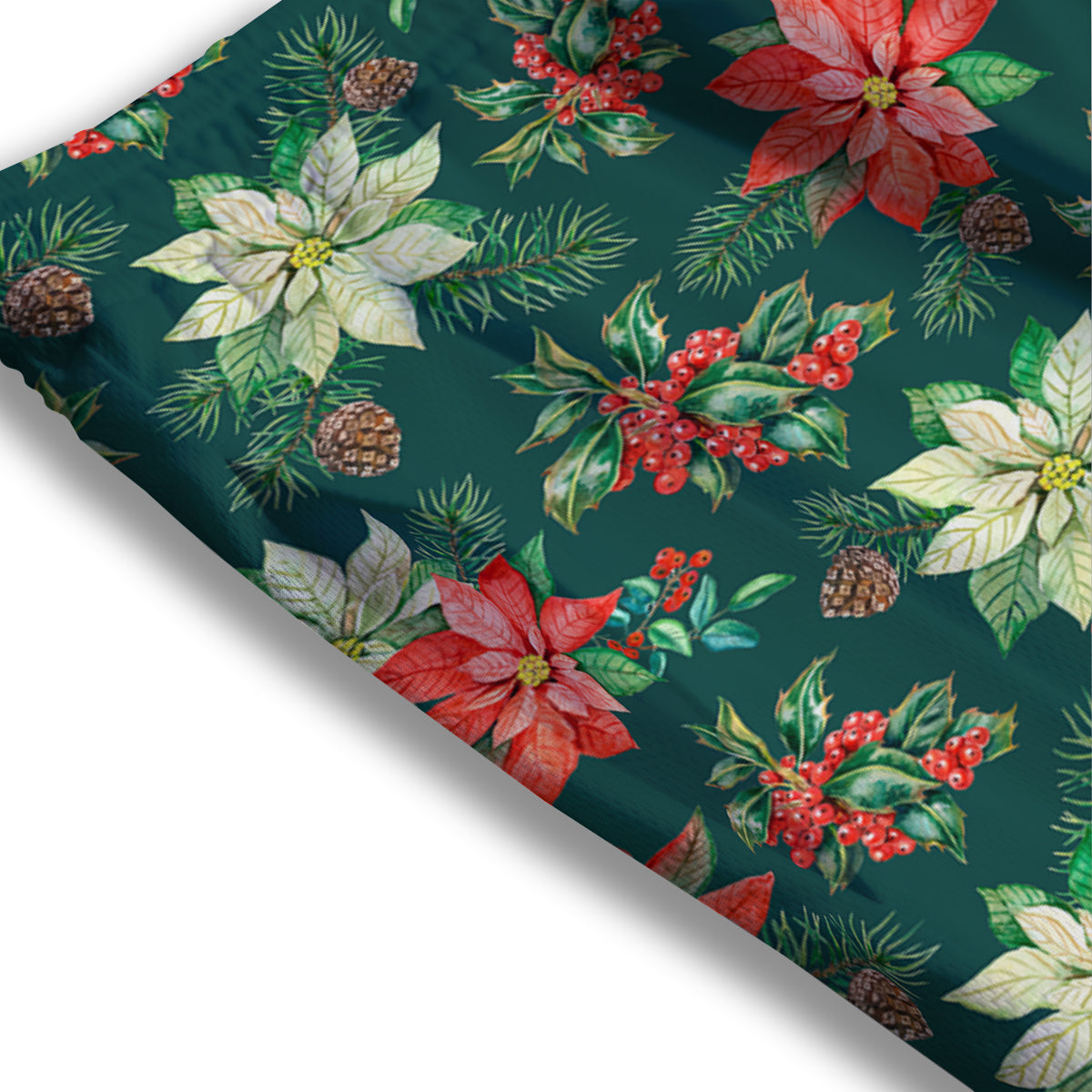 Poinsettia Watercolor Print Pattern Mesh Shorts