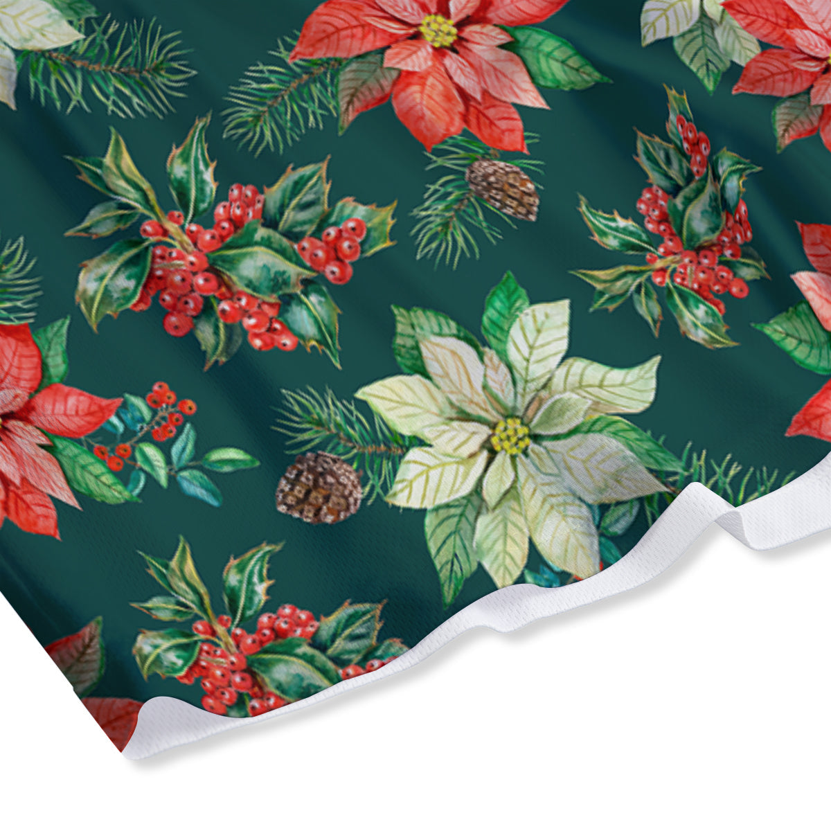 Poinsettia Watercolor Print Pattern Mesh Shorts