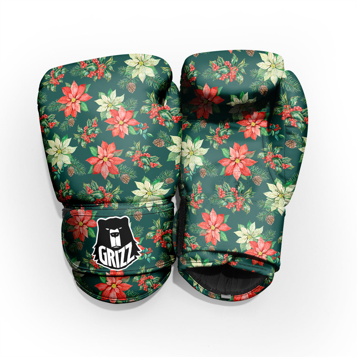 Poinsettia Watercolor Print Pattern Pro Boxing Glove