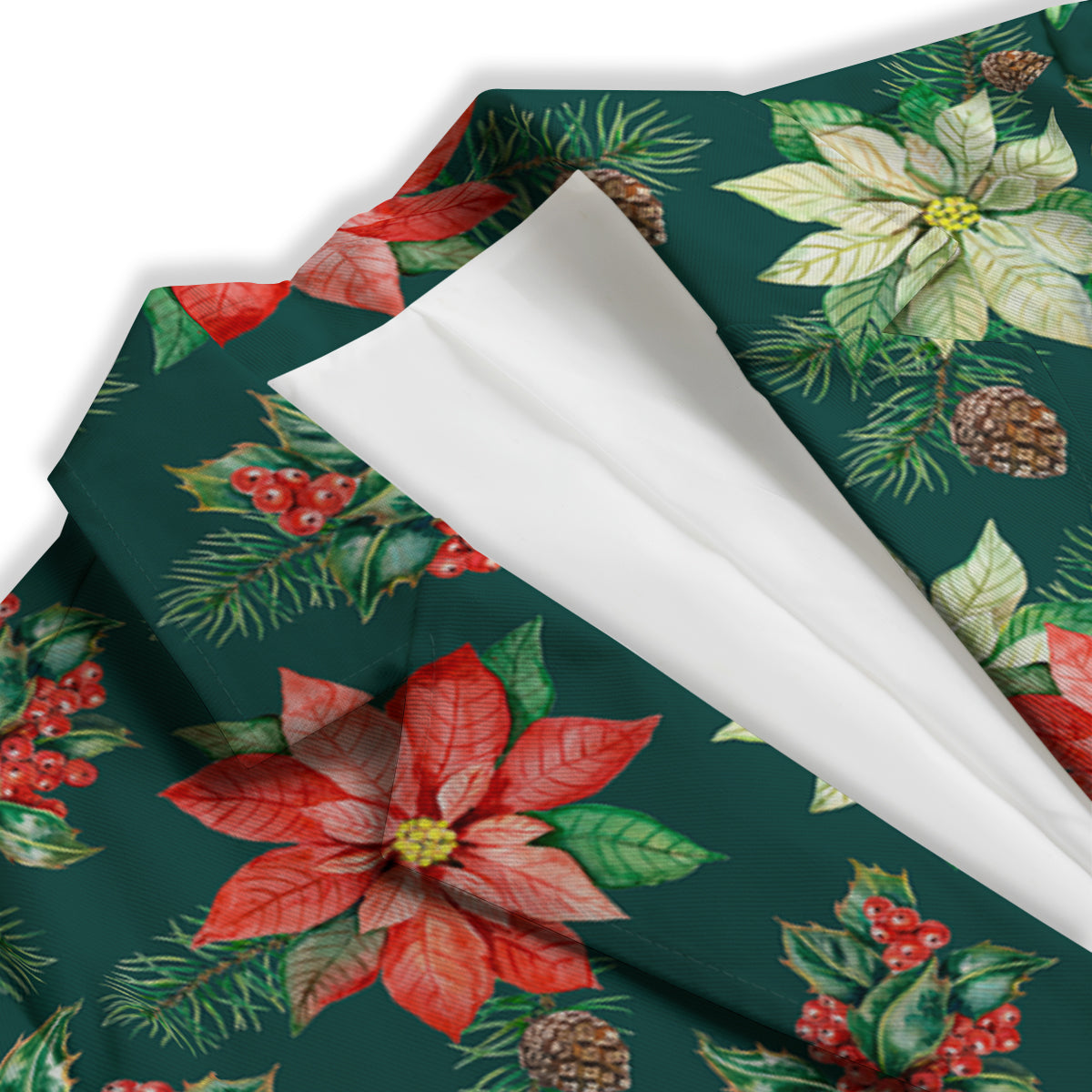 Poinsettia Watercolor Print Pattern Women's Blazer-grizzshop