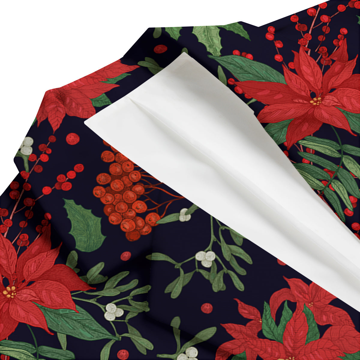 Poinsettia Xmas Print Pattern Men's Blazer-grizzshop