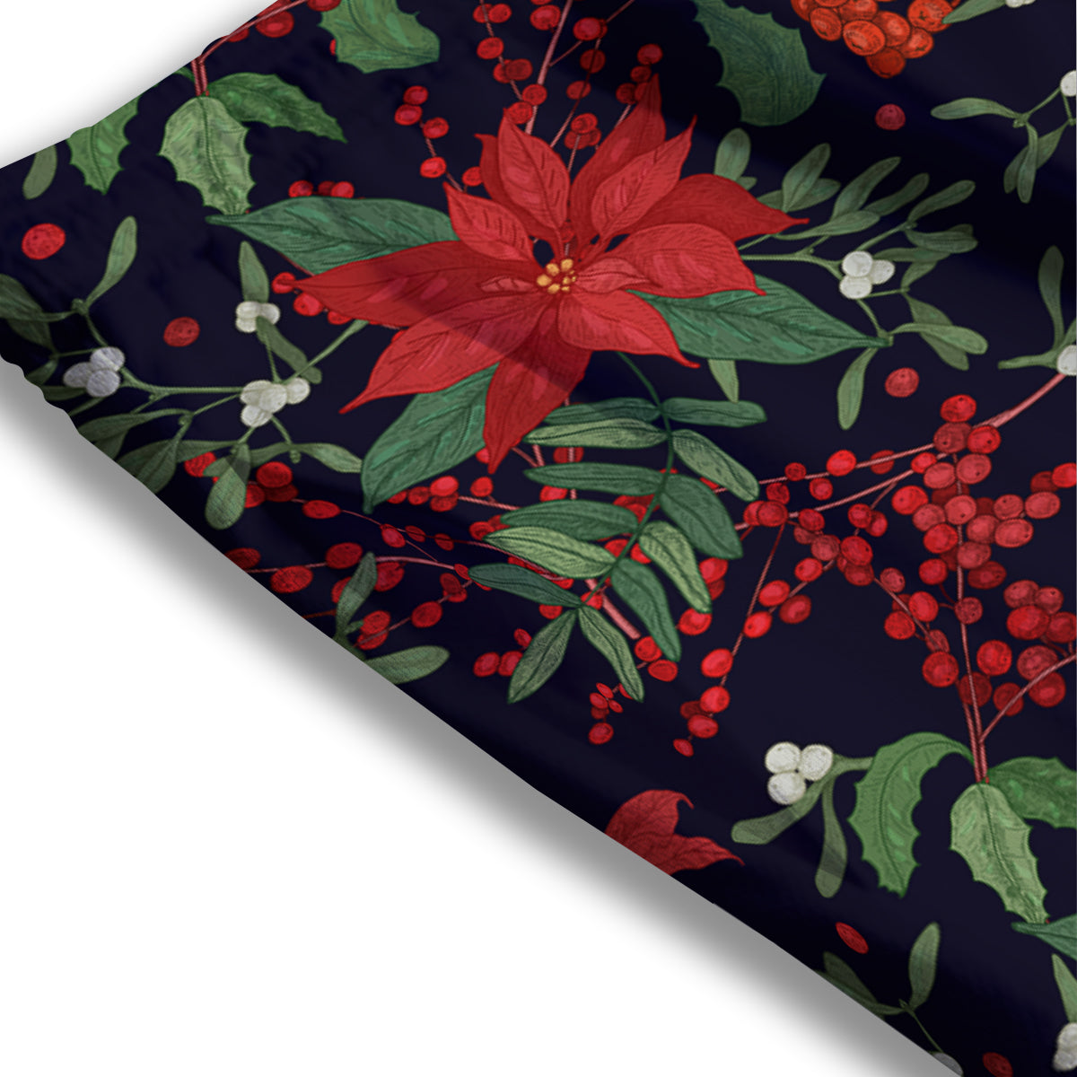 Poinsettia Xmas Print Pattern Mesh Shorts