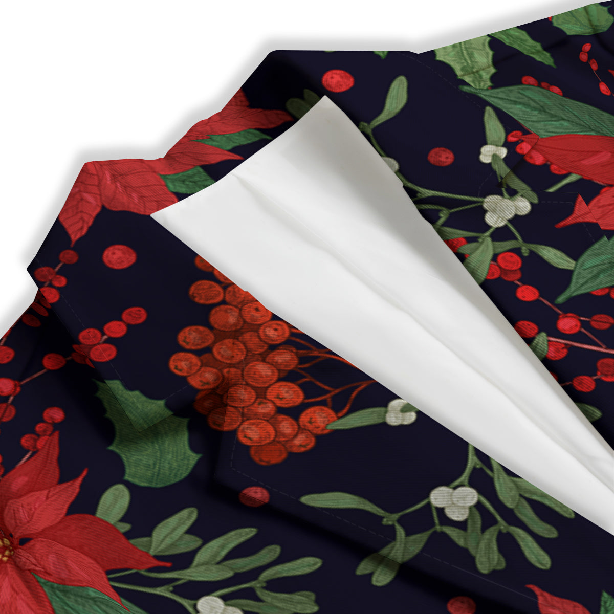 Poinsettia Xmas Print Pattern Women's Blazer-grizzshop