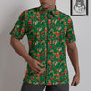 Poinsettia Cute Christmas Print Pattern Untucked Shirts-grizzshop