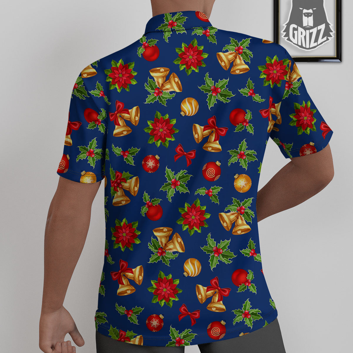 Poinsettia Merry Christmas Print Pattern Untucked Shirts-grizzshop