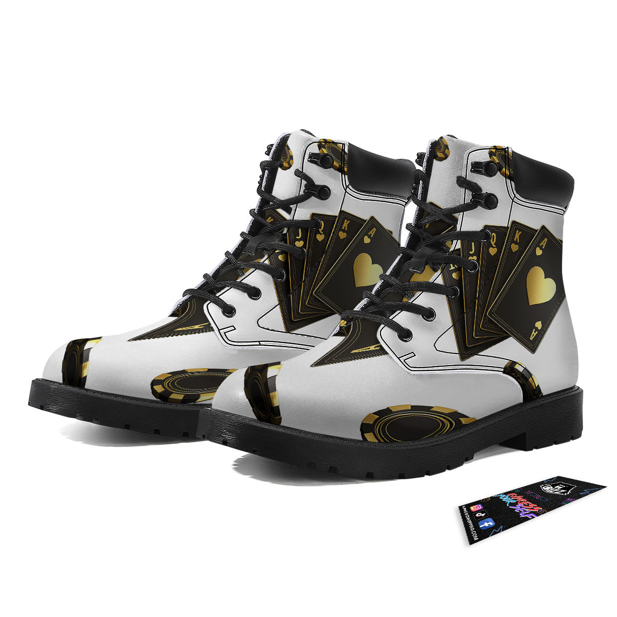 Poker Cards Print Boots-grizzshop