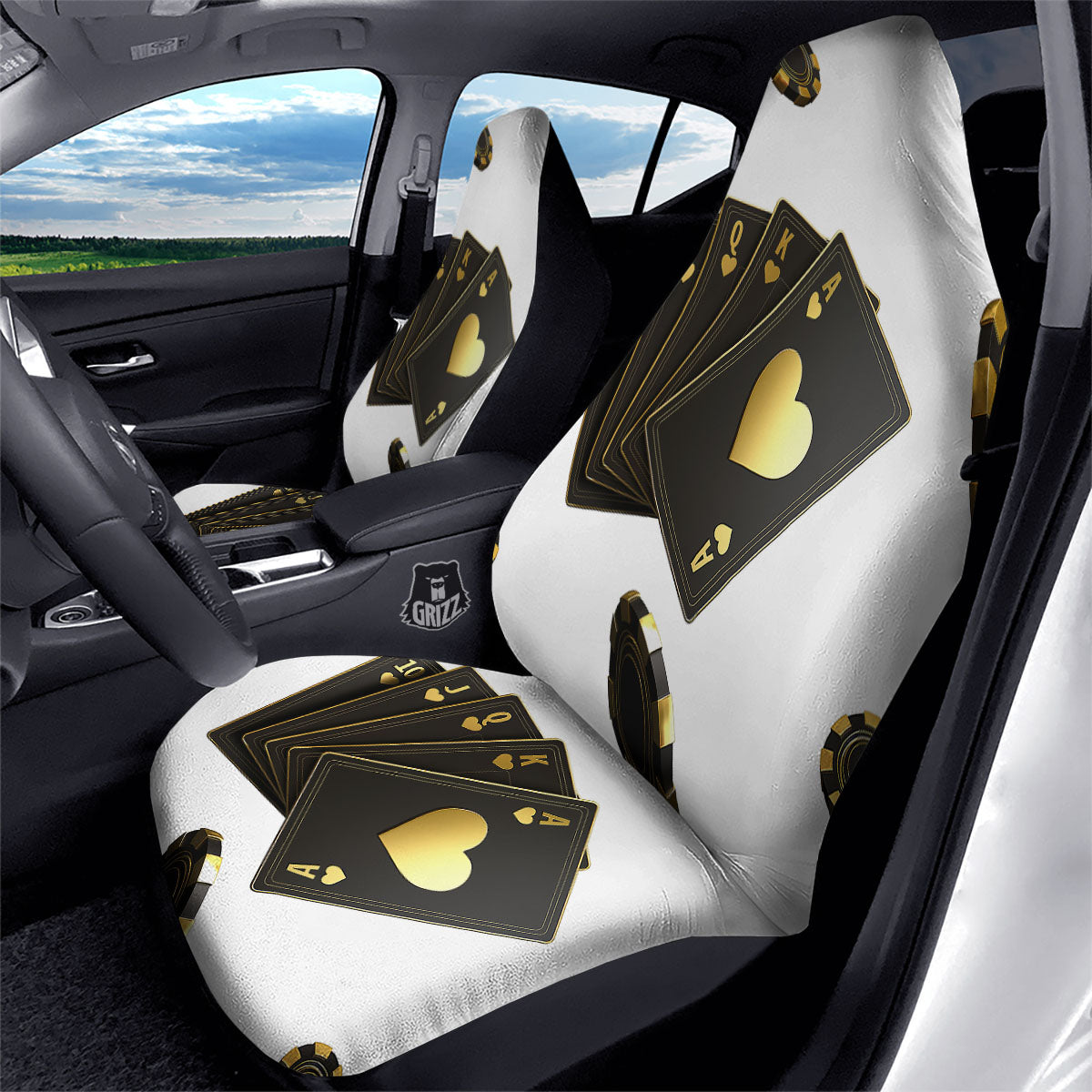 Poker Cards Print Car Seat Covers-grizzshop