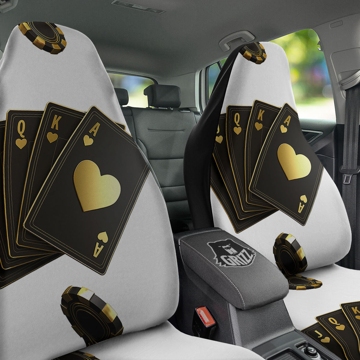 Poker Cards Print Car Seat Covers-grizzshop