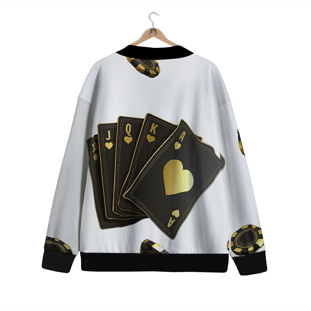 Poker Cards Print Cardigan-grizzshop