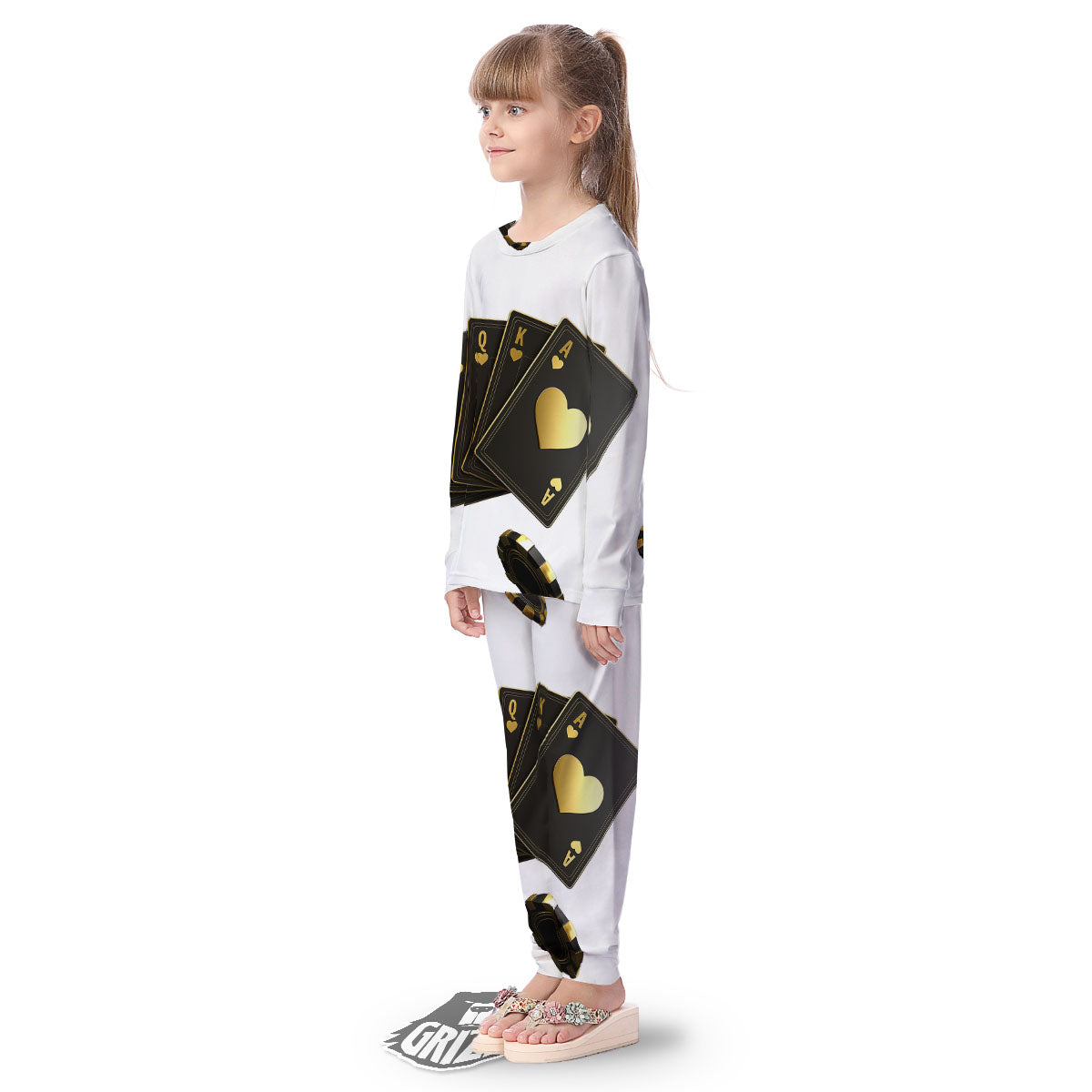 Poker Cards Print Kid's Pajamas-grizzshop