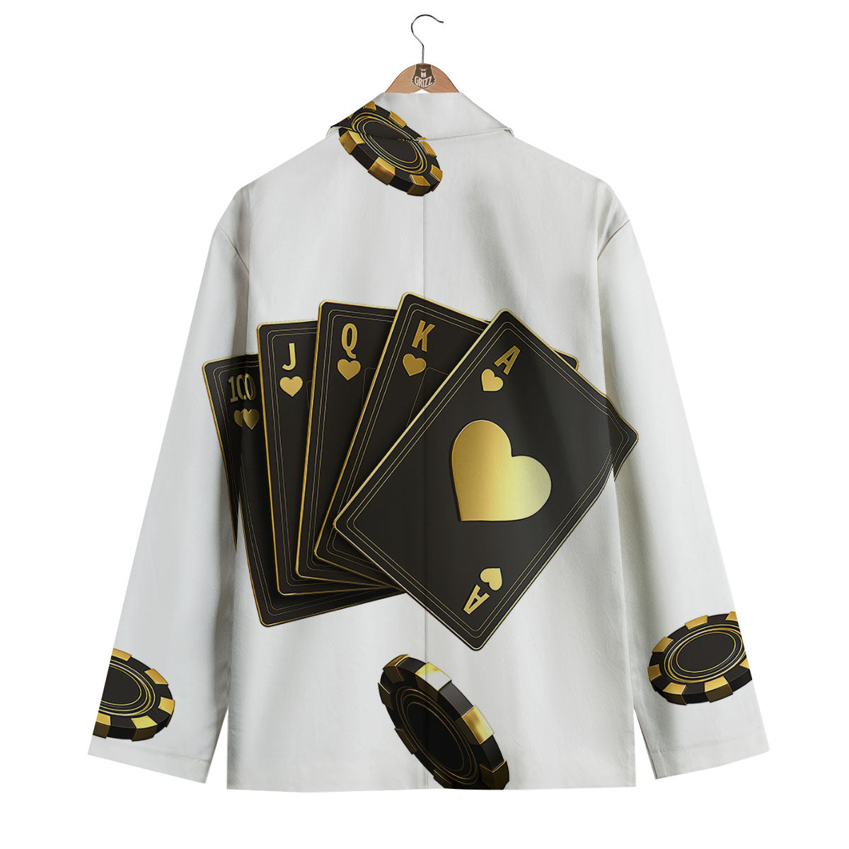 Poker Cards Print Men's Blazer-grizzshop