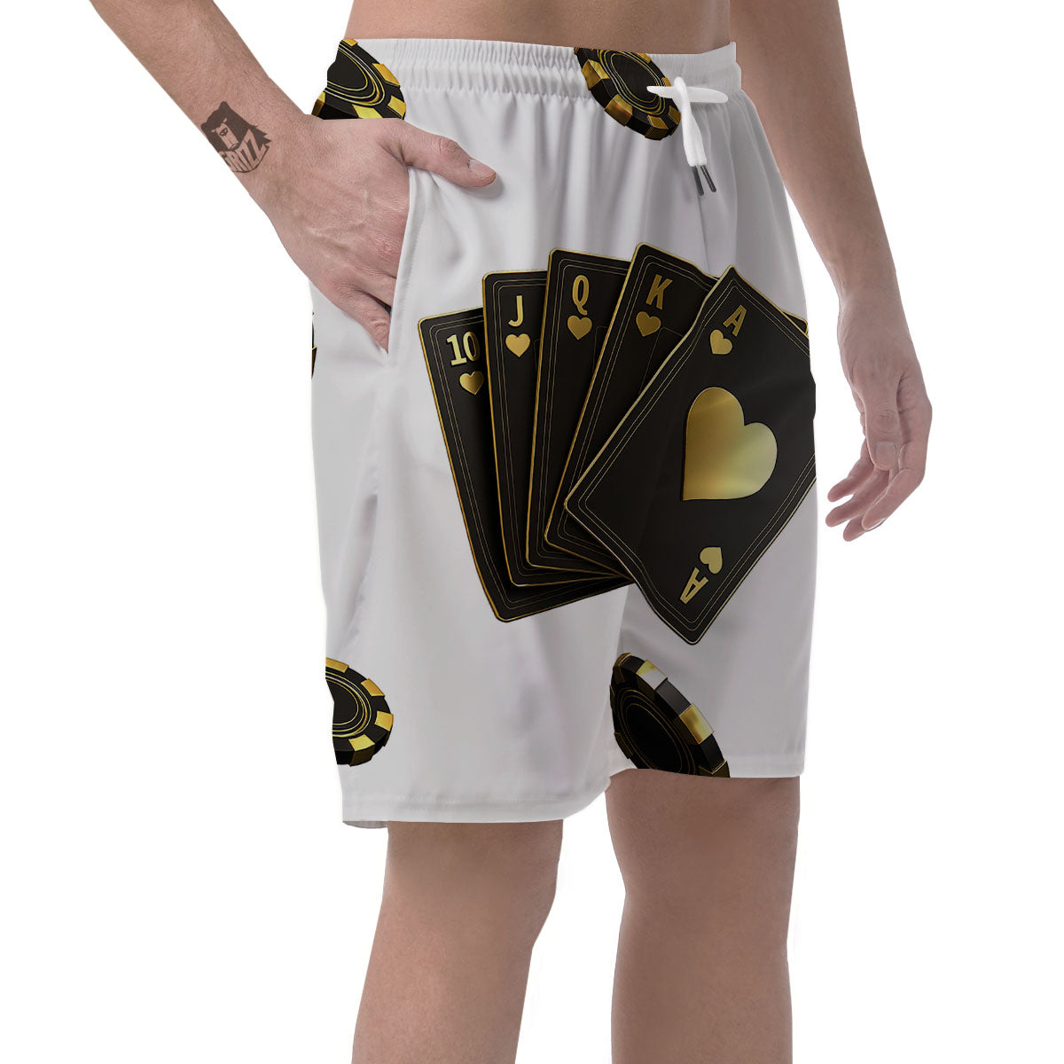 Poker Cards Print Men's Shorts-grizzshop