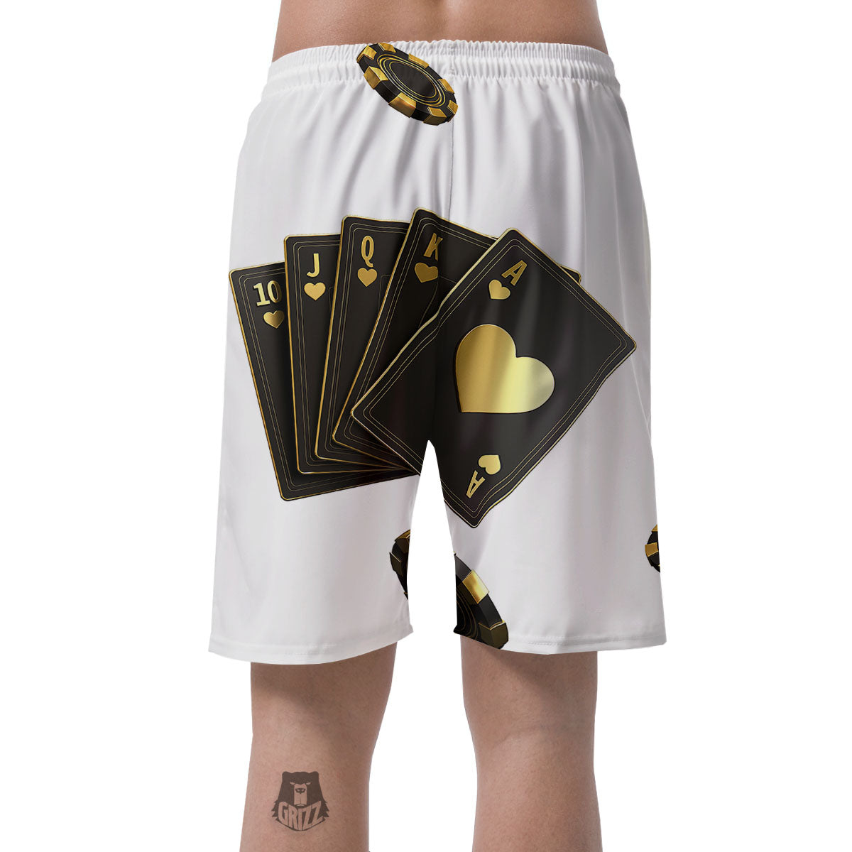 Poker Cards Print Men's Shorts-grizzshop