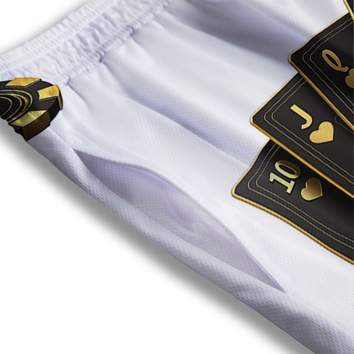 Poker Cards Print Mesh Shorts