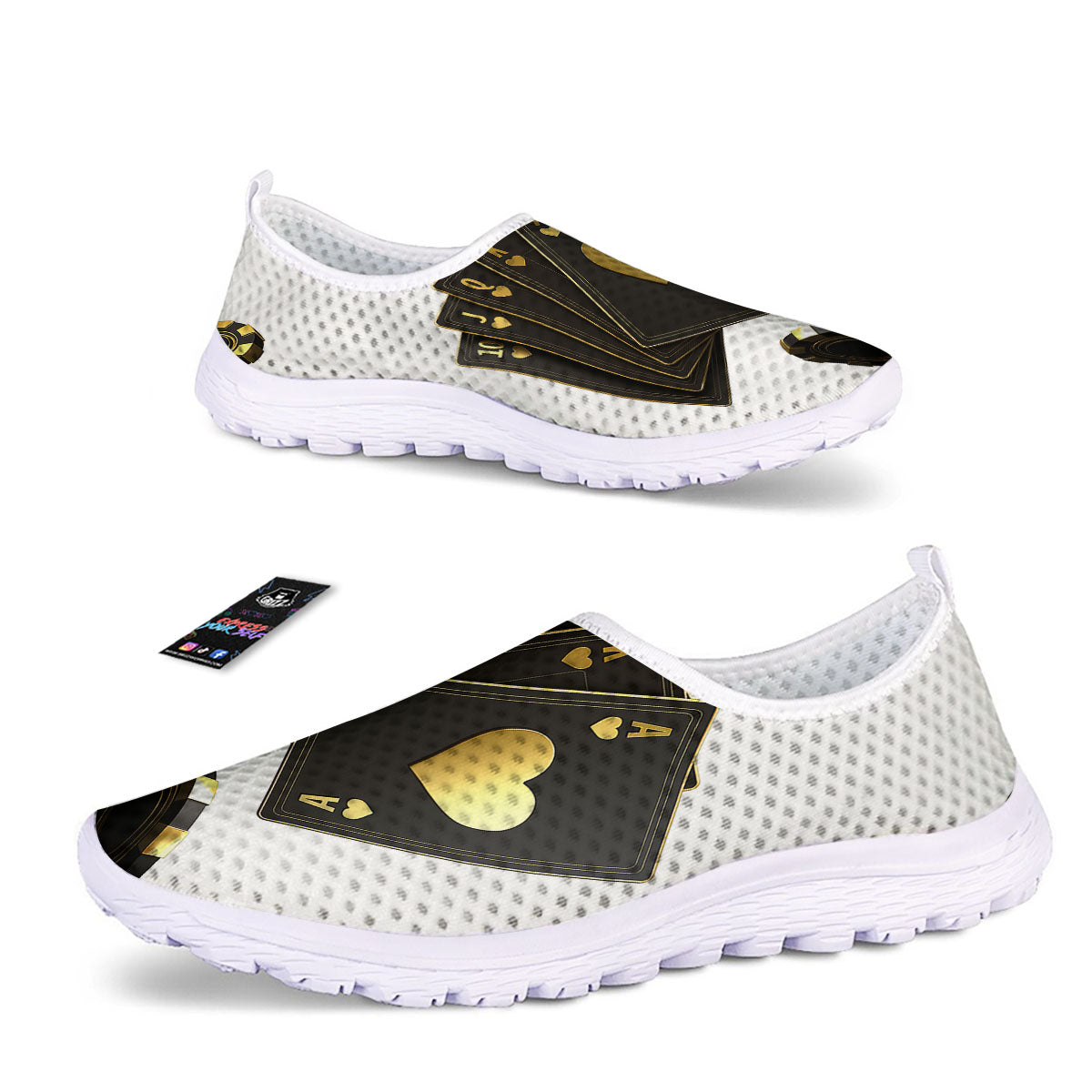 Poker Cards Print Nurse Shoes-grizzshop