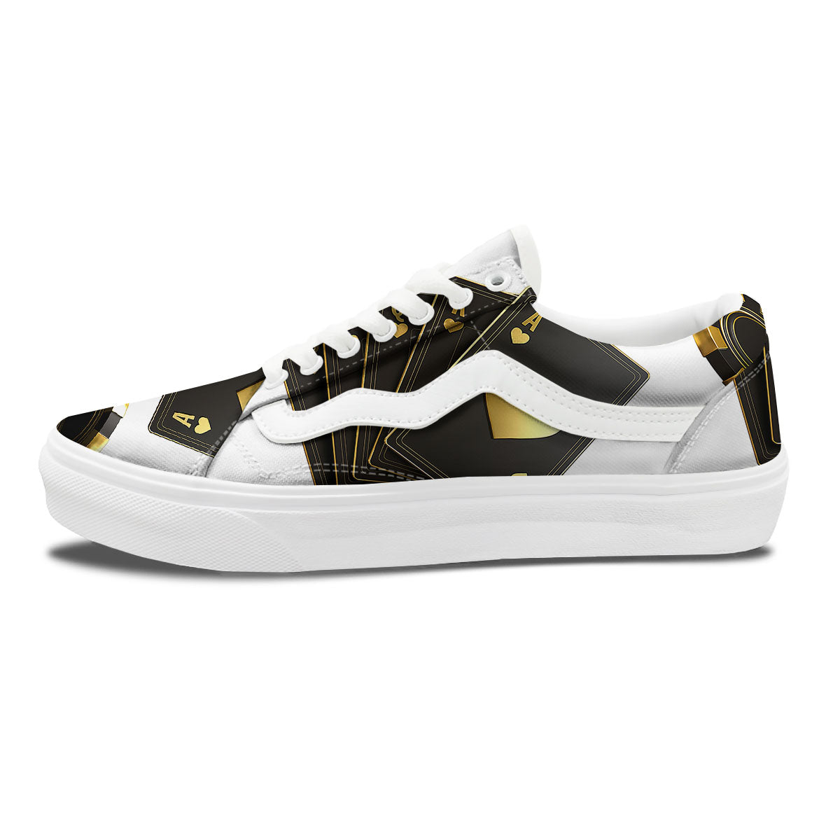Poker Cards Print Skate Shoes-grizzshop