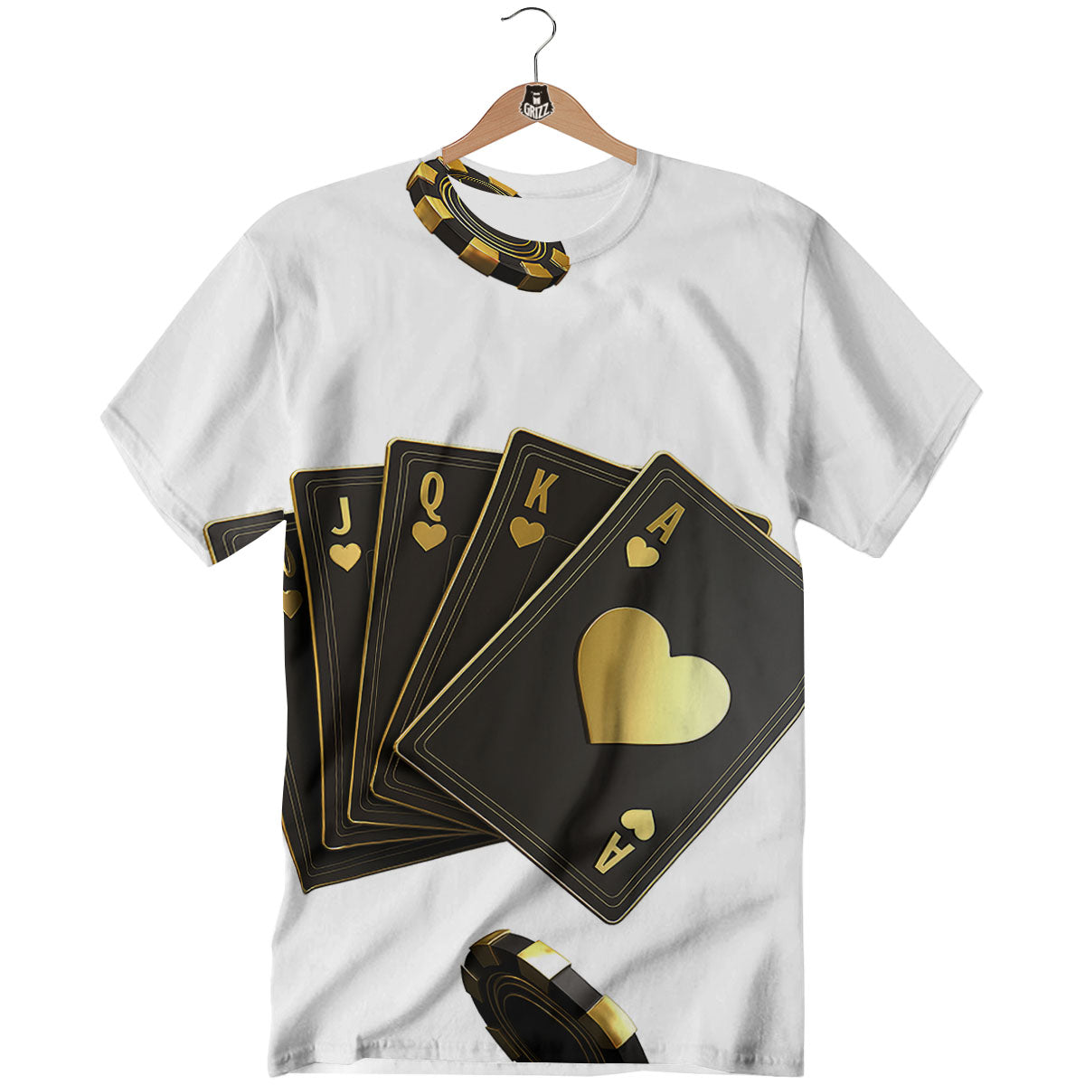 Poker Cards Print T-Shirt-grizzshop