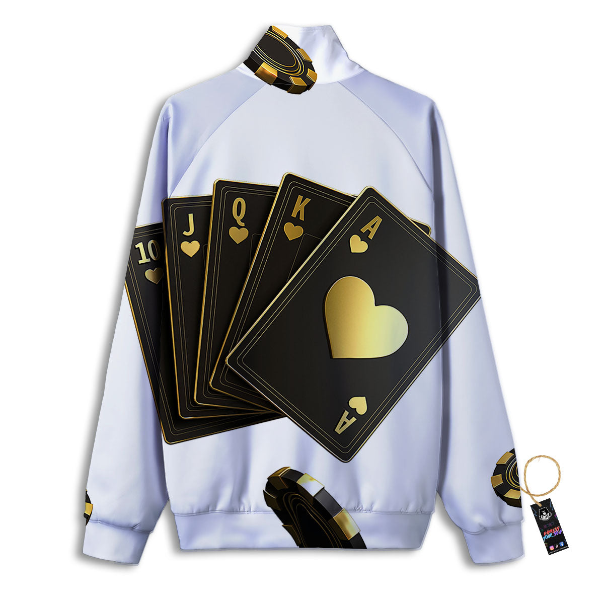 Poker Cards Print Track Jacket-grizzshop