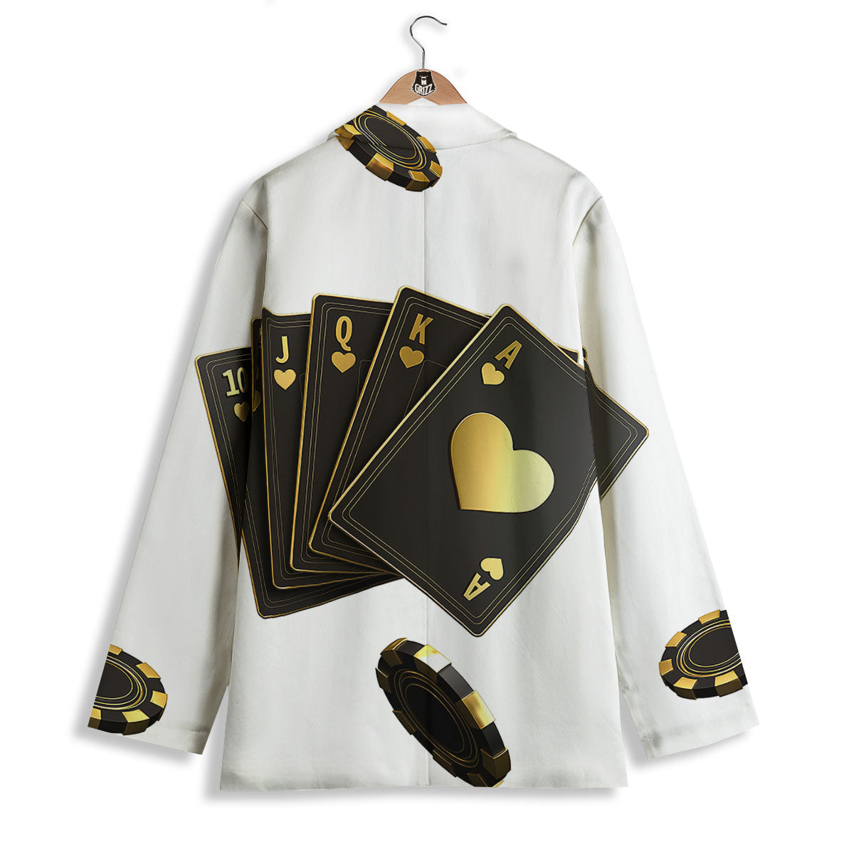 Poker Cards Print Women's Blazer-grizzshop
