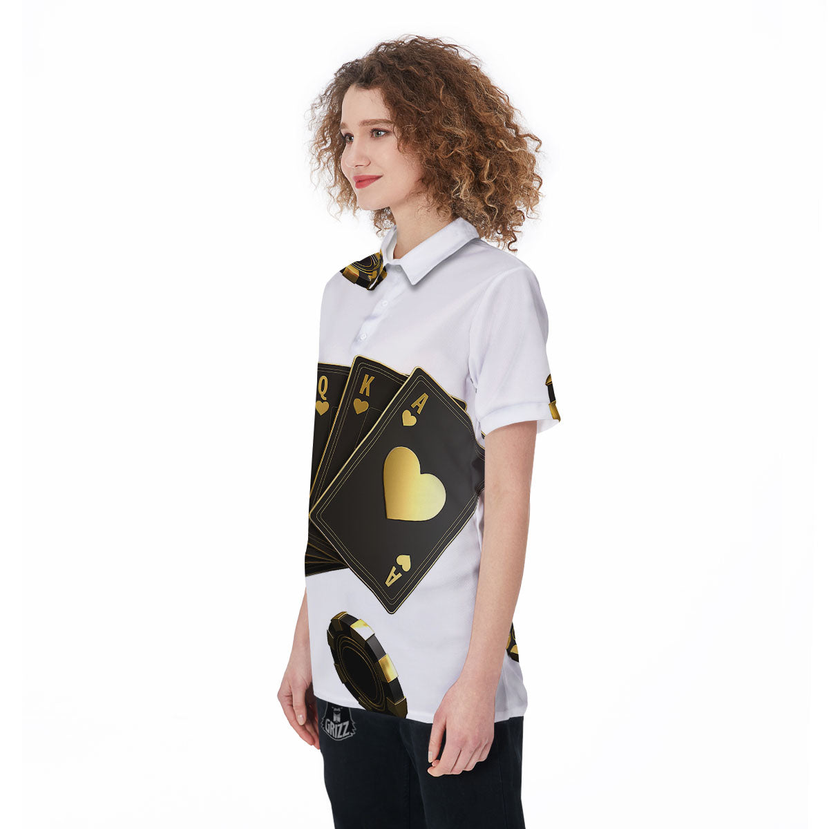 Poker Cards Print Women's Golf Shirts-grizzshop