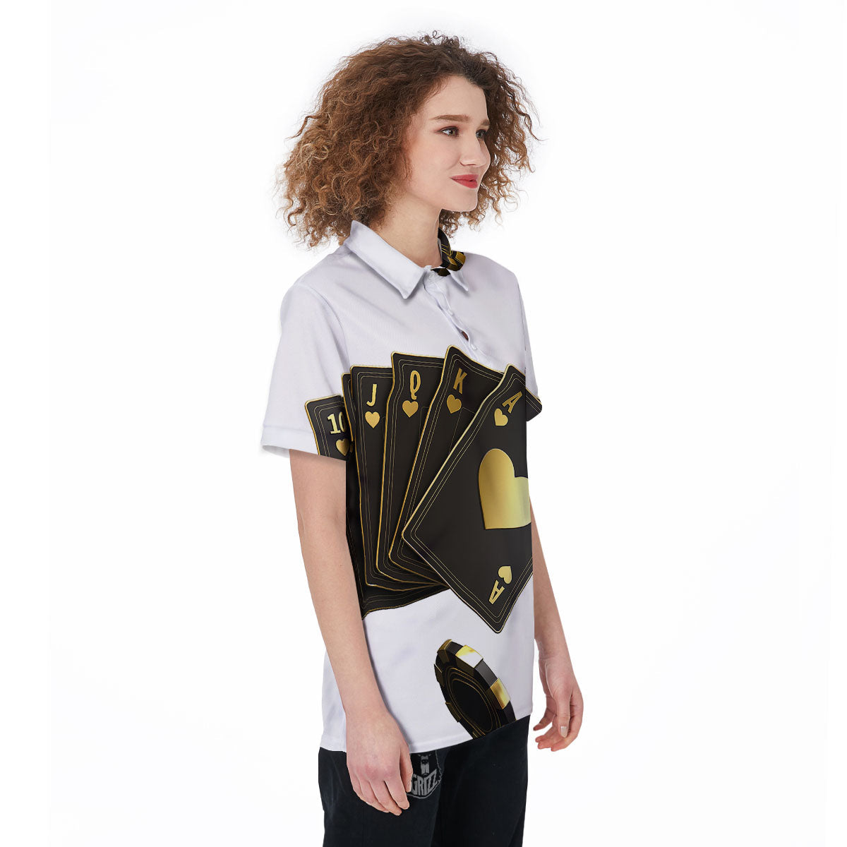 Poker Cards Print Women's Golf Shirts-grizzshop
