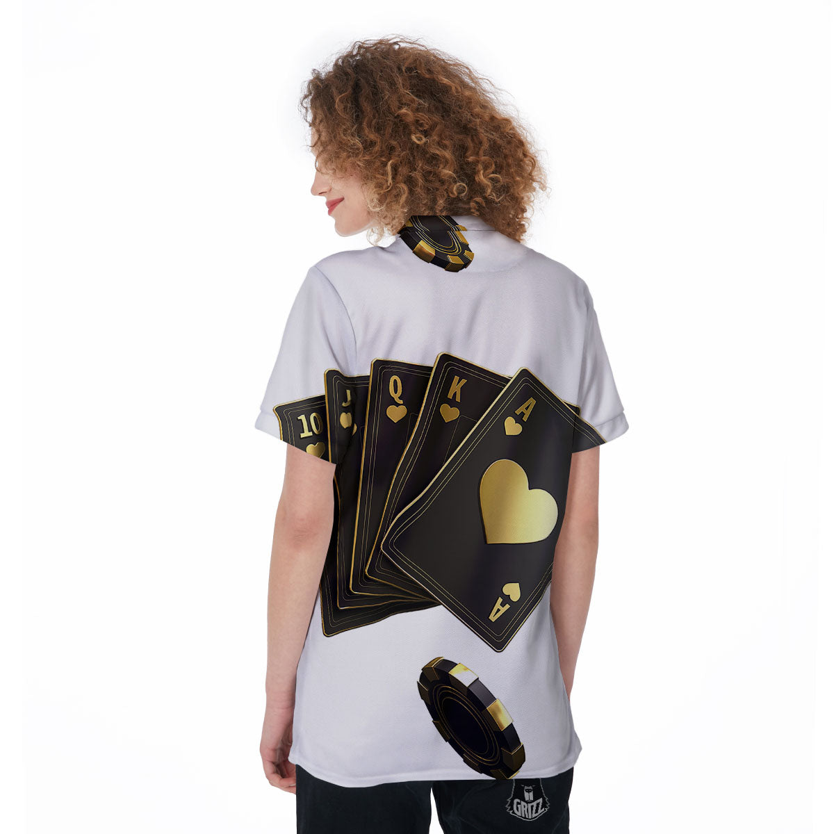 Poker Cards Print Women's Golf Shirts-grizzshop