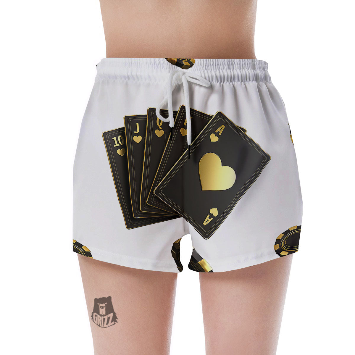 Poker Cards Print Women's Shorts-grizzshop