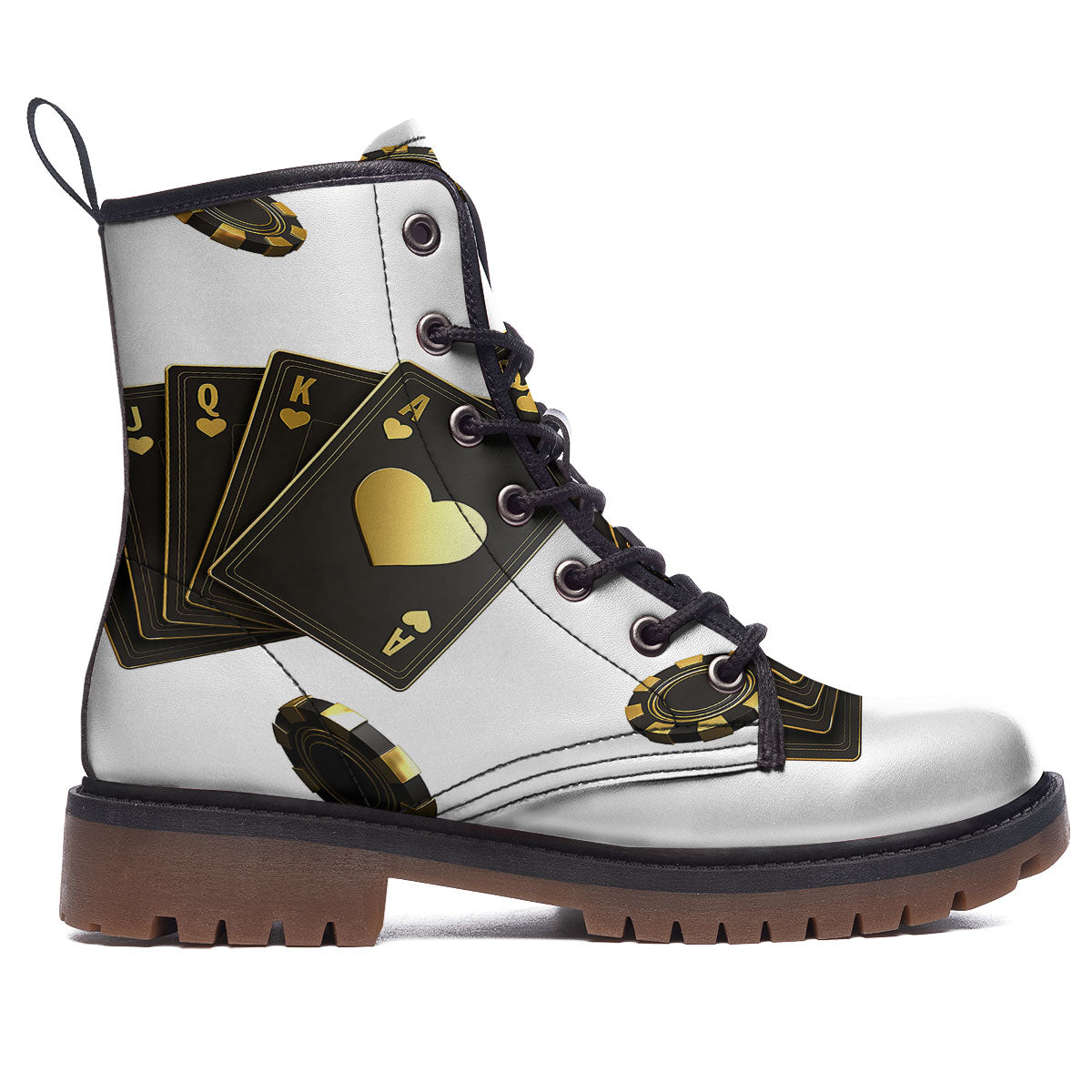 Poker Cards Print Work Boots-grizzshop