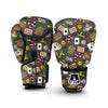 Poker Casino Pattern Print Boxing Gloves-grizzshop