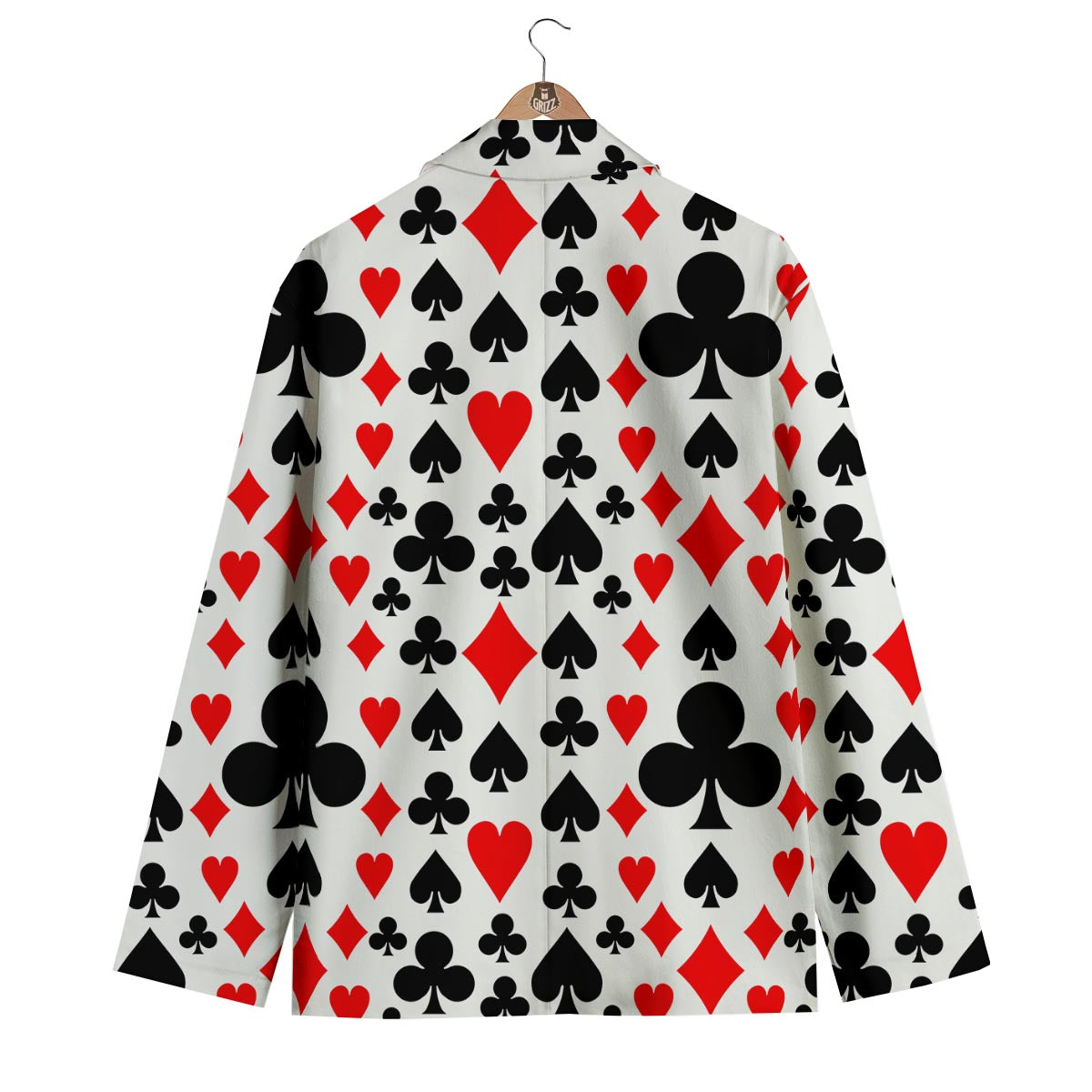 Poker Casino Playing Card Pattern Print Men's Blazer-grizzshop
